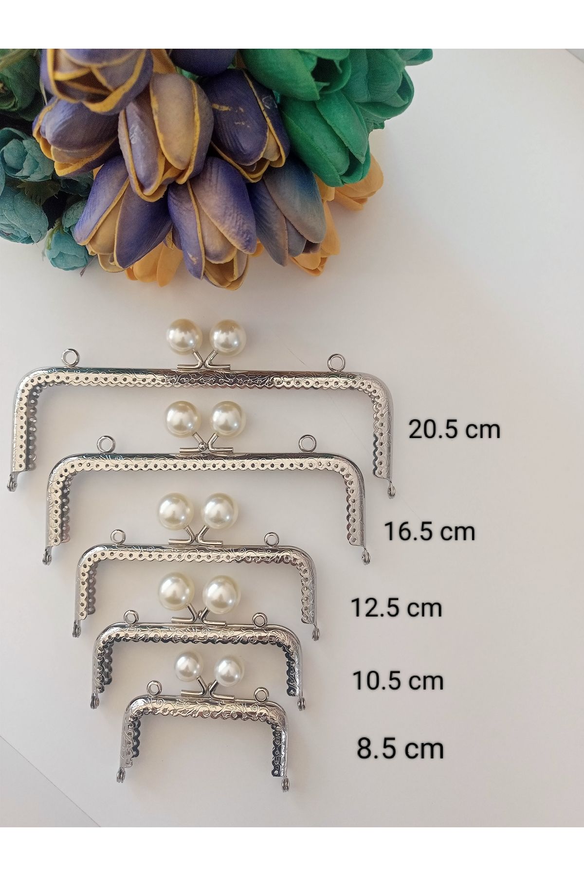 Sultan Dikdörtgen Boncuklu Çanta Sapı - 20.5 cm