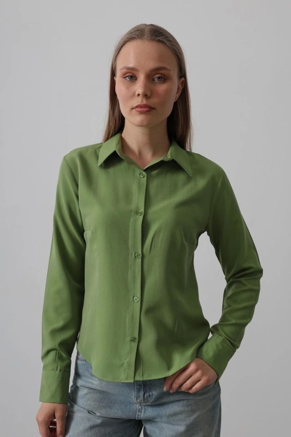 Butik Basic Gömlek - Çağla Yeşili