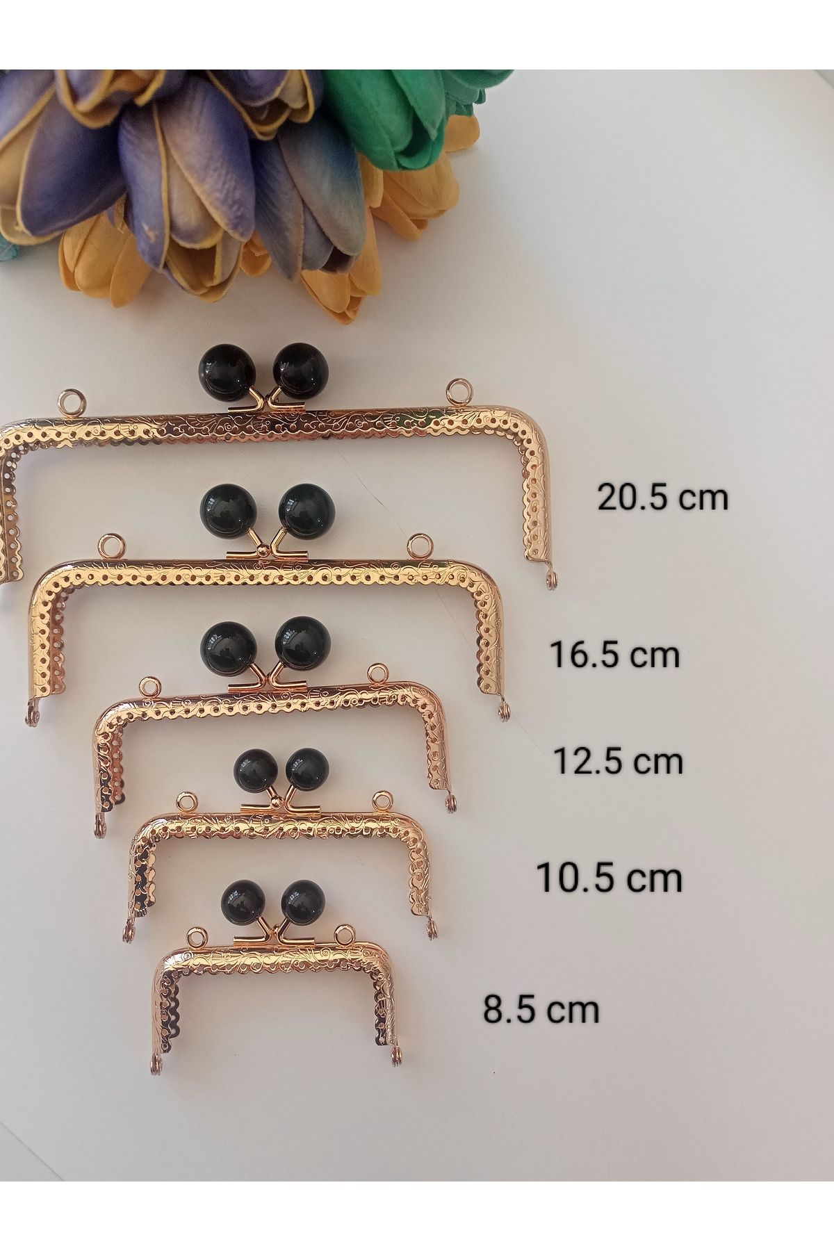 Sultan Dikdörtgen Boncuklu Çanta Sapı - 20.5 cm