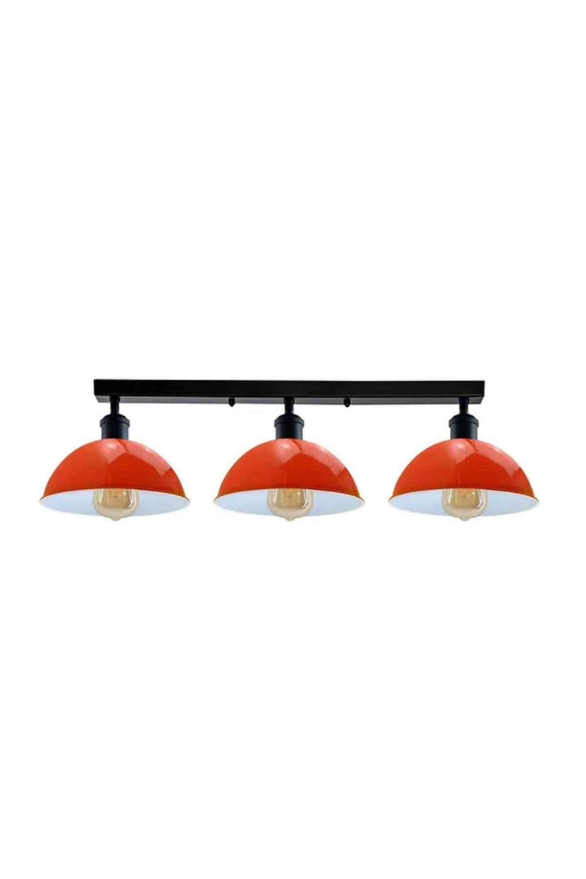 RİOLİGHT RİOLİHGT RETRO,MODERN,VİNTAGE TURUNCU BAŞLIK 1XE27 METAL PLOFONYER SIRALI AVİZE TABAN UZUNLUK:60CM