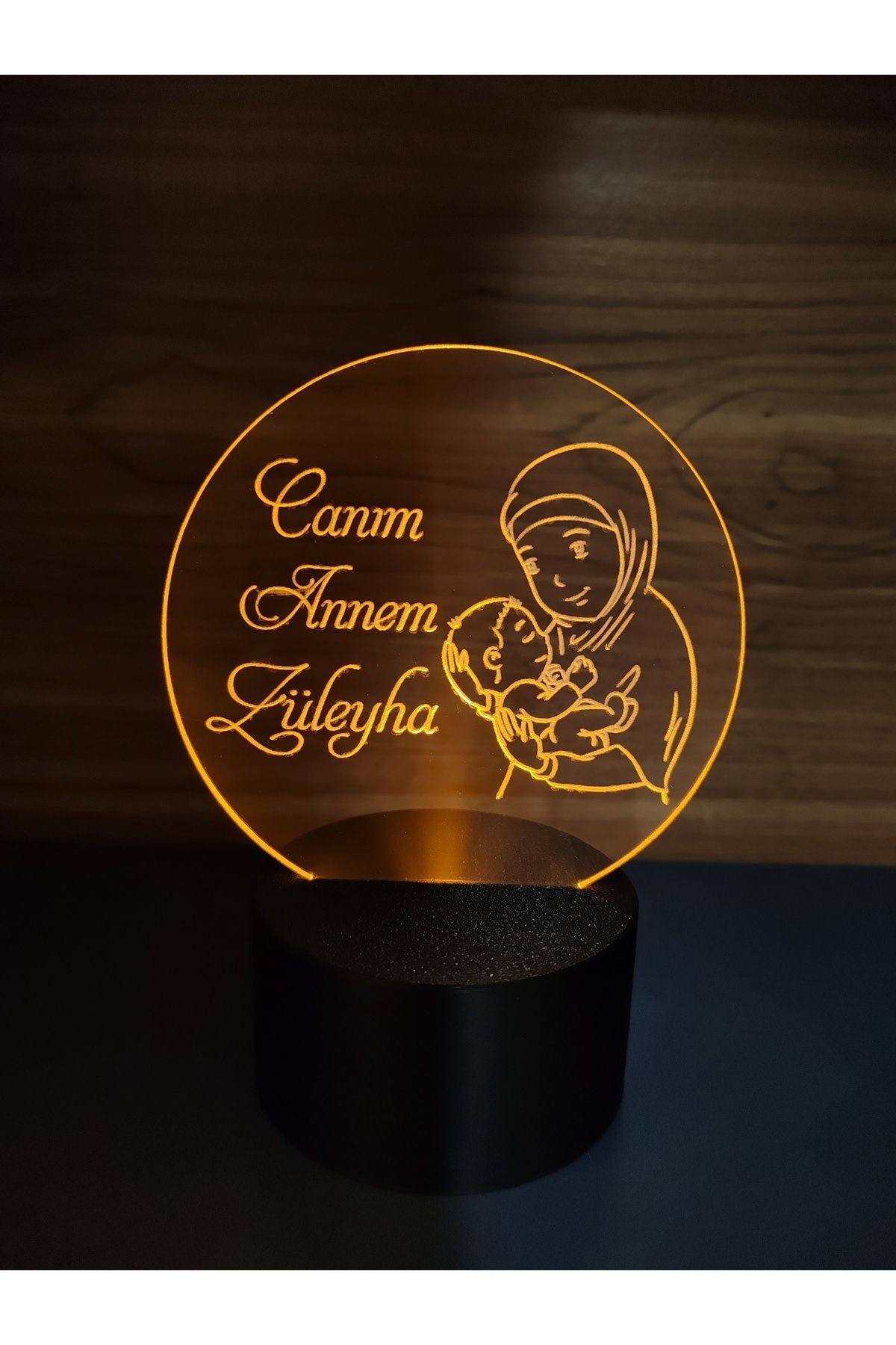 SerenityHaven ANNELER GÜNÜ KİŞİYE ÖZEL MASA LAMBASI ( PİLLİ )