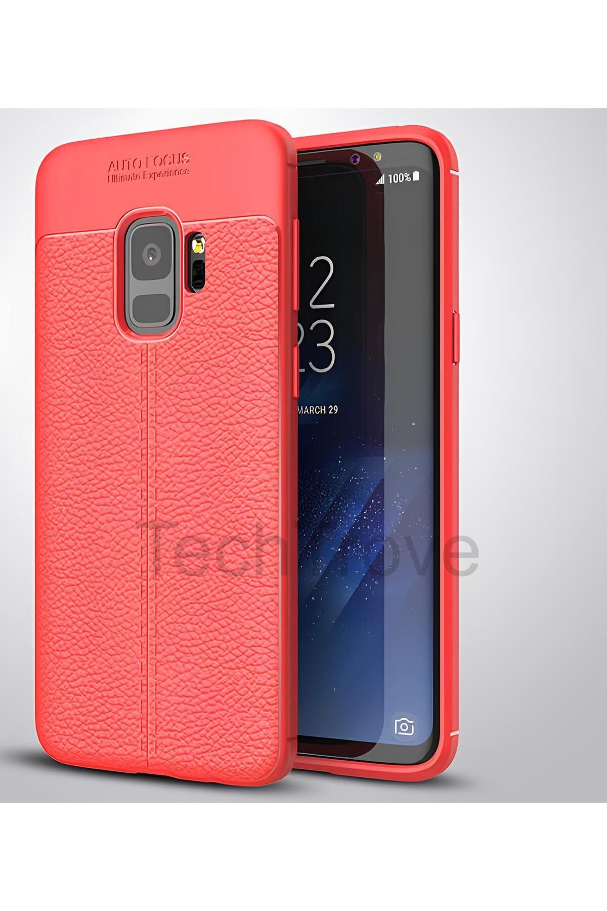 TechTrove Samsung Galaxy S9 Kılıf Deri Extra Korumalı Slikon Kapak