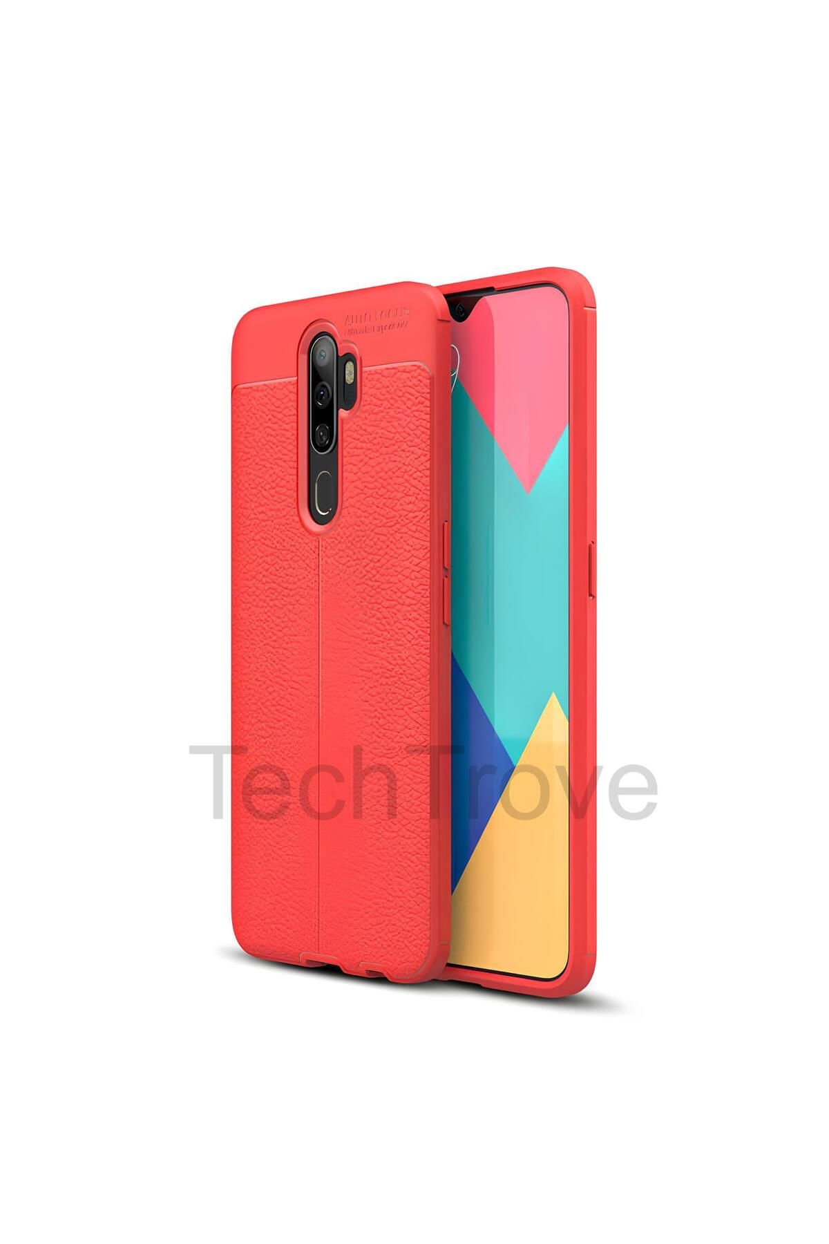 TechTrove Oppo A9 2020 Kılıf Deri Extra Korumalı Slikon Kapak