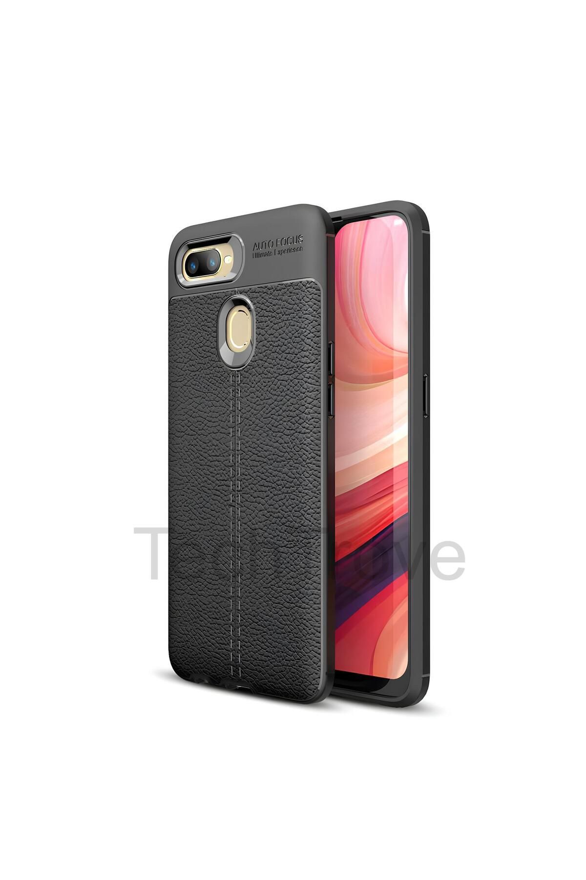 TechTrove Oppo A7X Kılıf Deri Extra Korumalı Slikon Kapak
