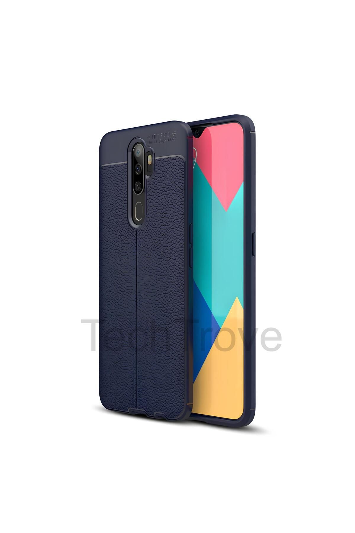 TechTrove Oppo A5 2020 Kılıf Deri Extra Korumalı Slikon Kapak