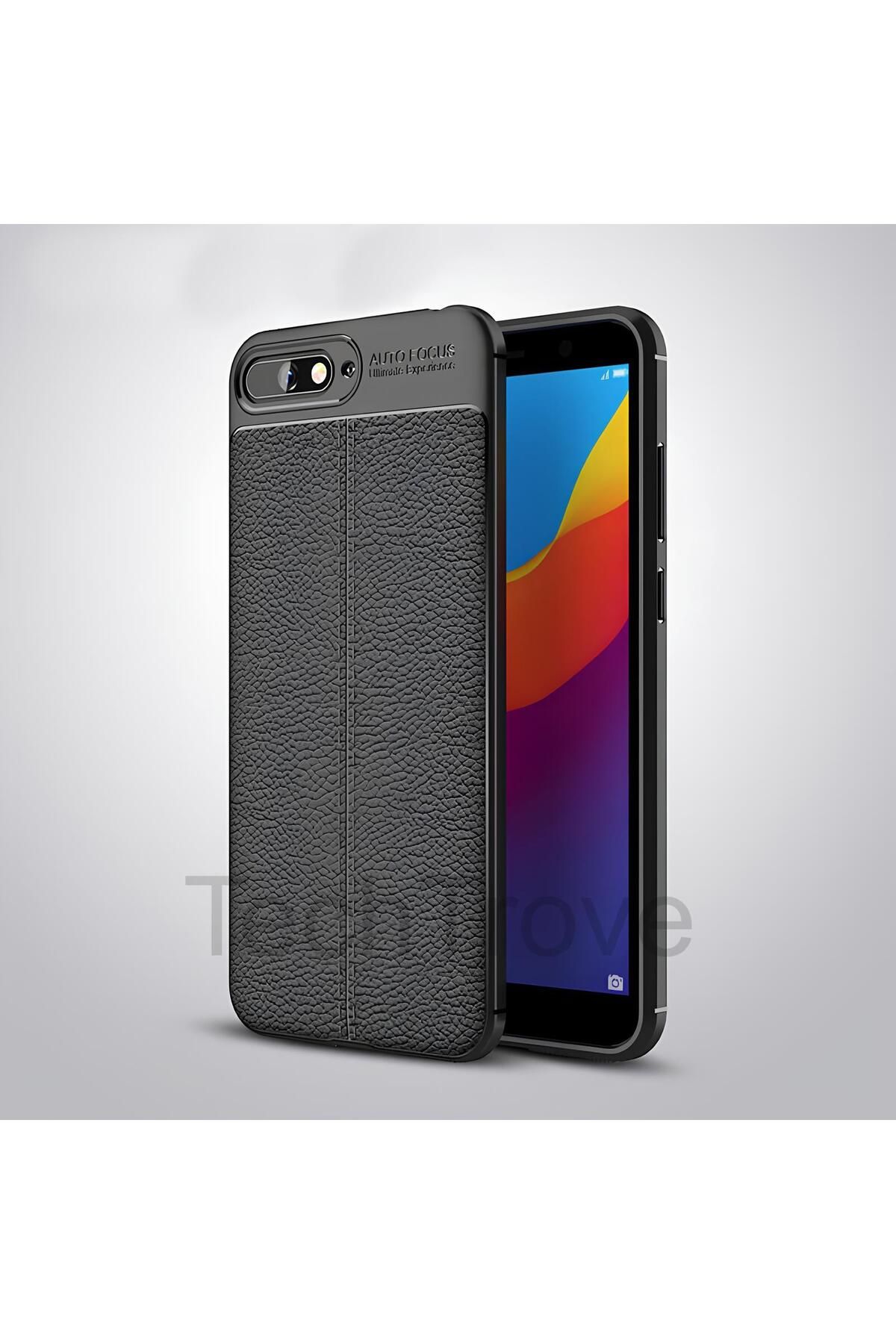 TechTrove Huawei Y6 2018 Kılıf Deri Extra Korumalı Slikon Kapak