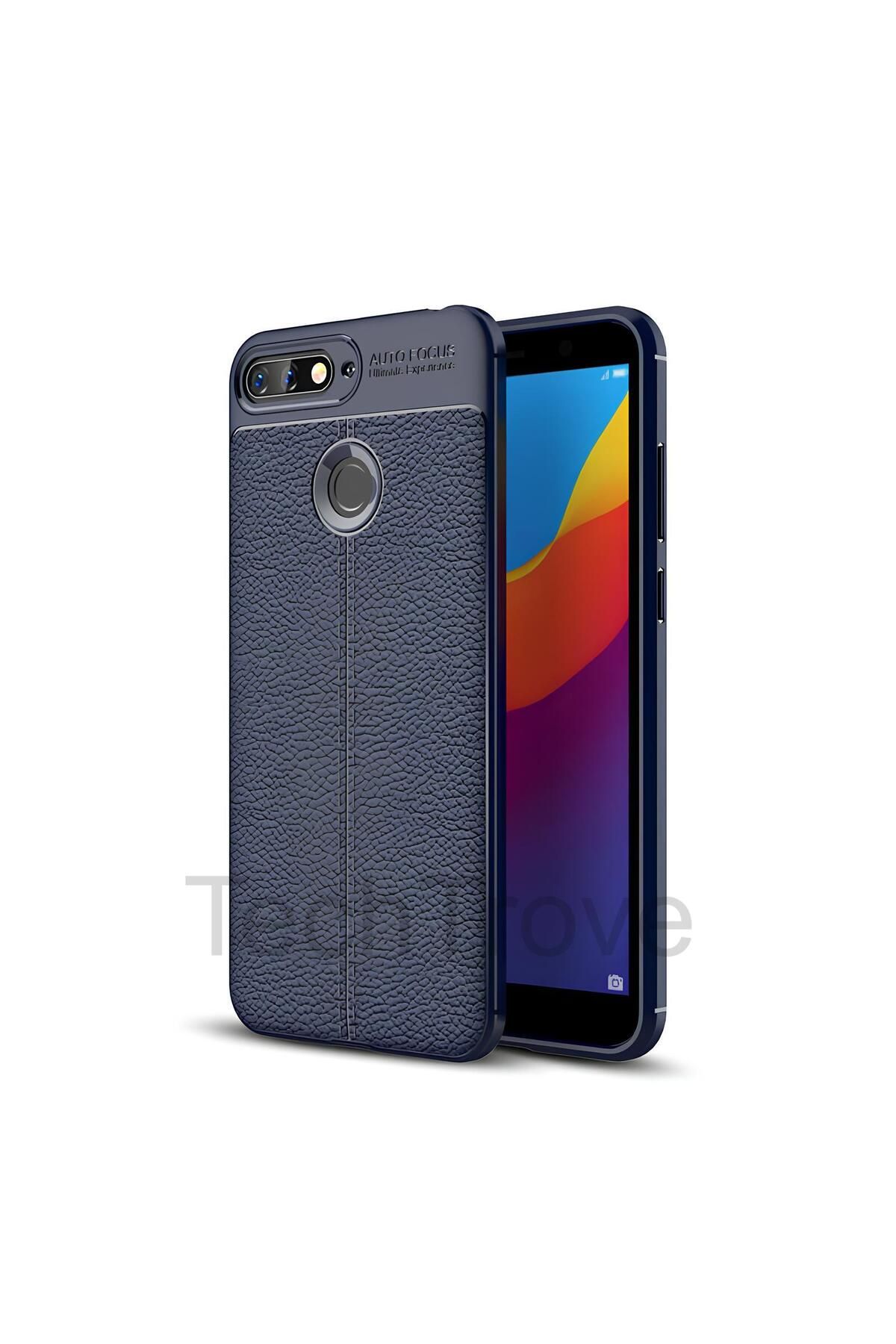 TechTrove Huawei Y7 2018 Kılıf Deri Extra Korumalı Slikon Kapak
