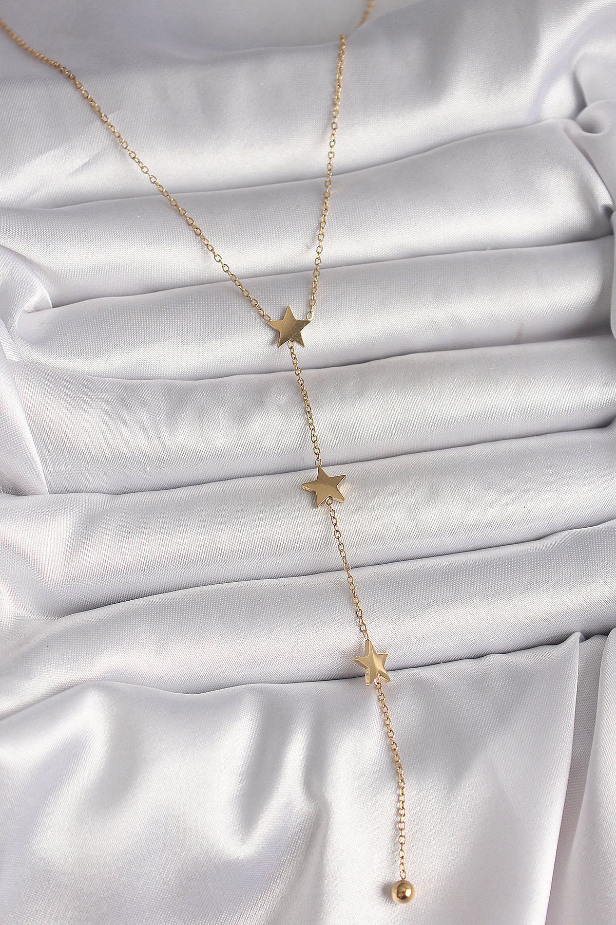 callerrons accessories Gold Renk Yıldız Model Topçuk Detay Kadın Y Kolye - EBJ250501W33475
