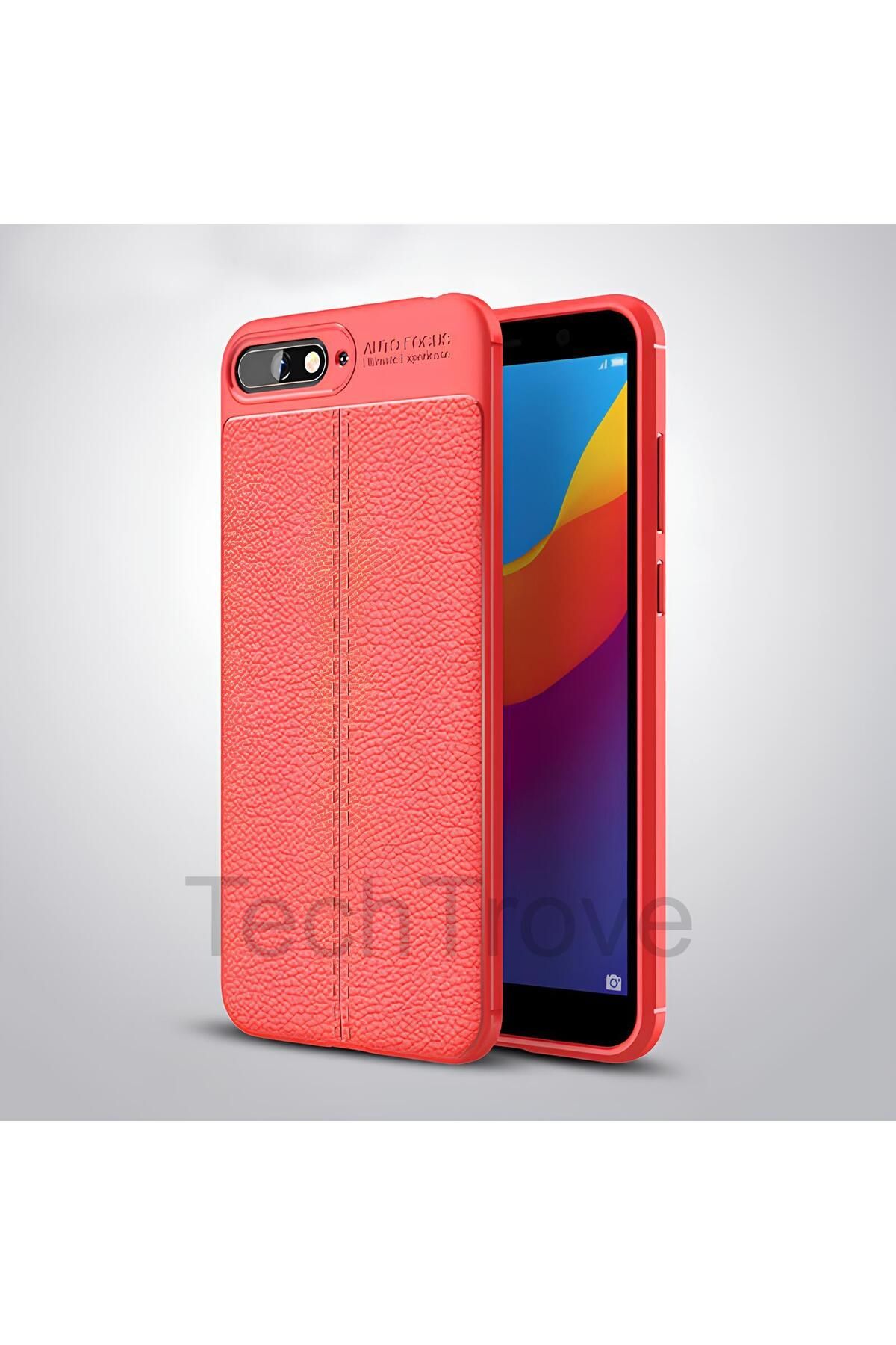 TechTrove Huawei Y6 2018 Kılıf Deri Extra Korumalı Slikon Kapak