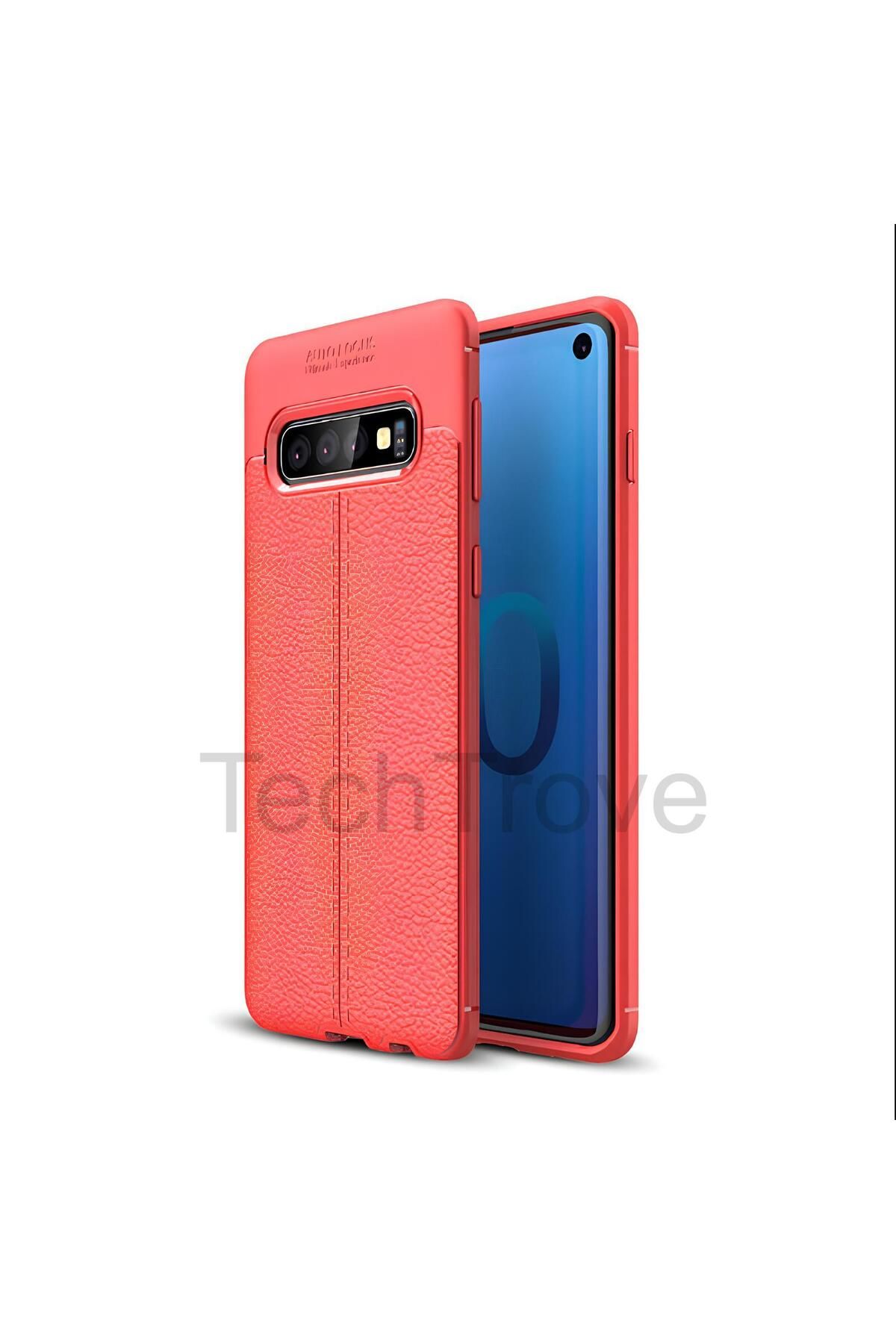 TechTrove Samsung Galaxy S10E Kılıf Deri Extra Korumalı Slikon Kapak