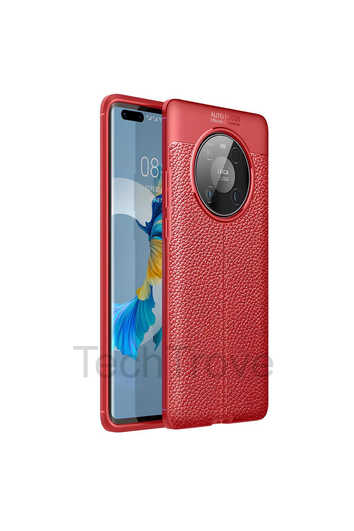 TechTrove Huawei Mate 40 Pro Kılıf Deri Extra Korumalı Slikon Kapak