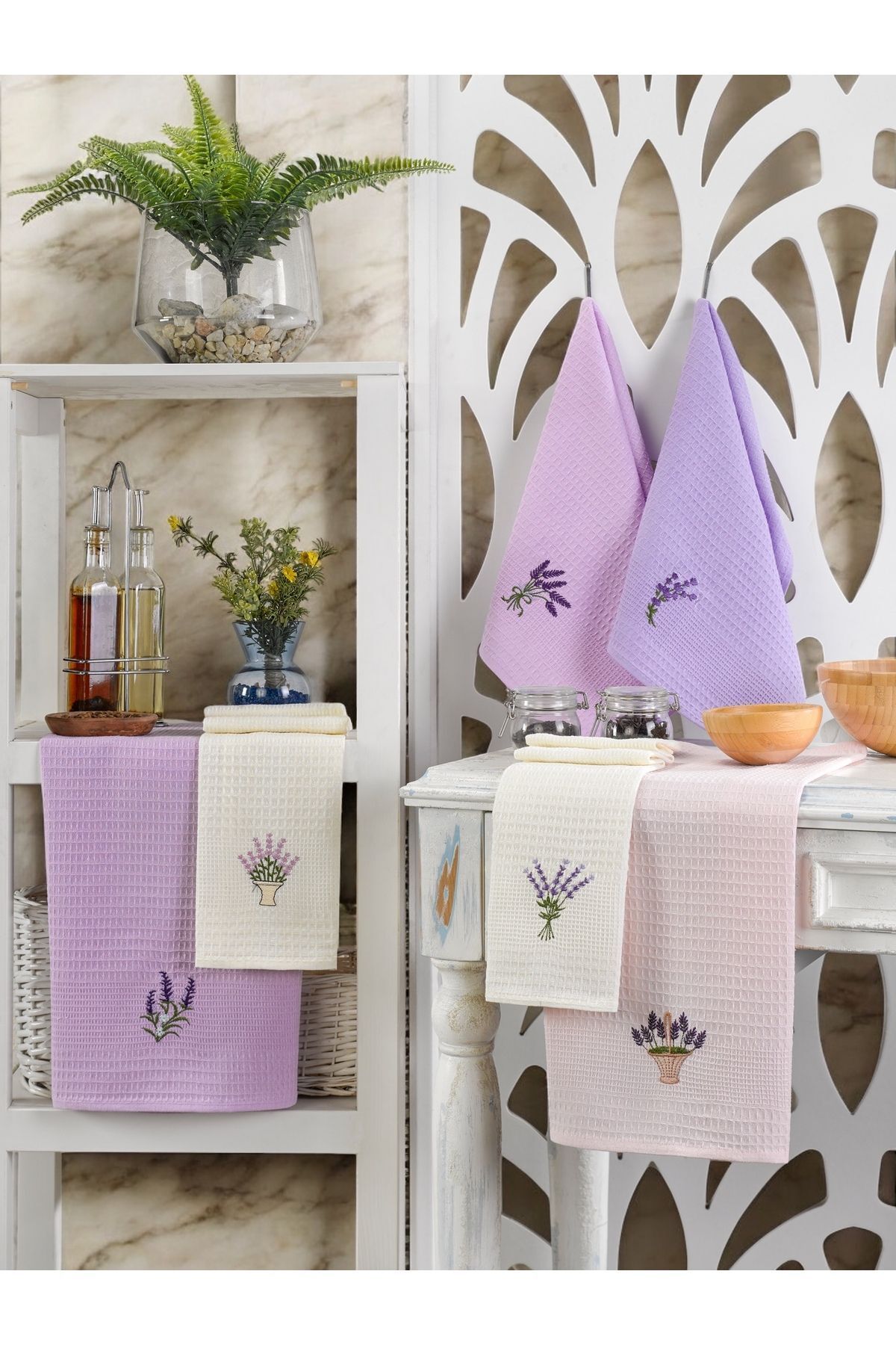 Genel Markalar 6lı Kurulama Peçetesi Nakışlı 40x60 Violet