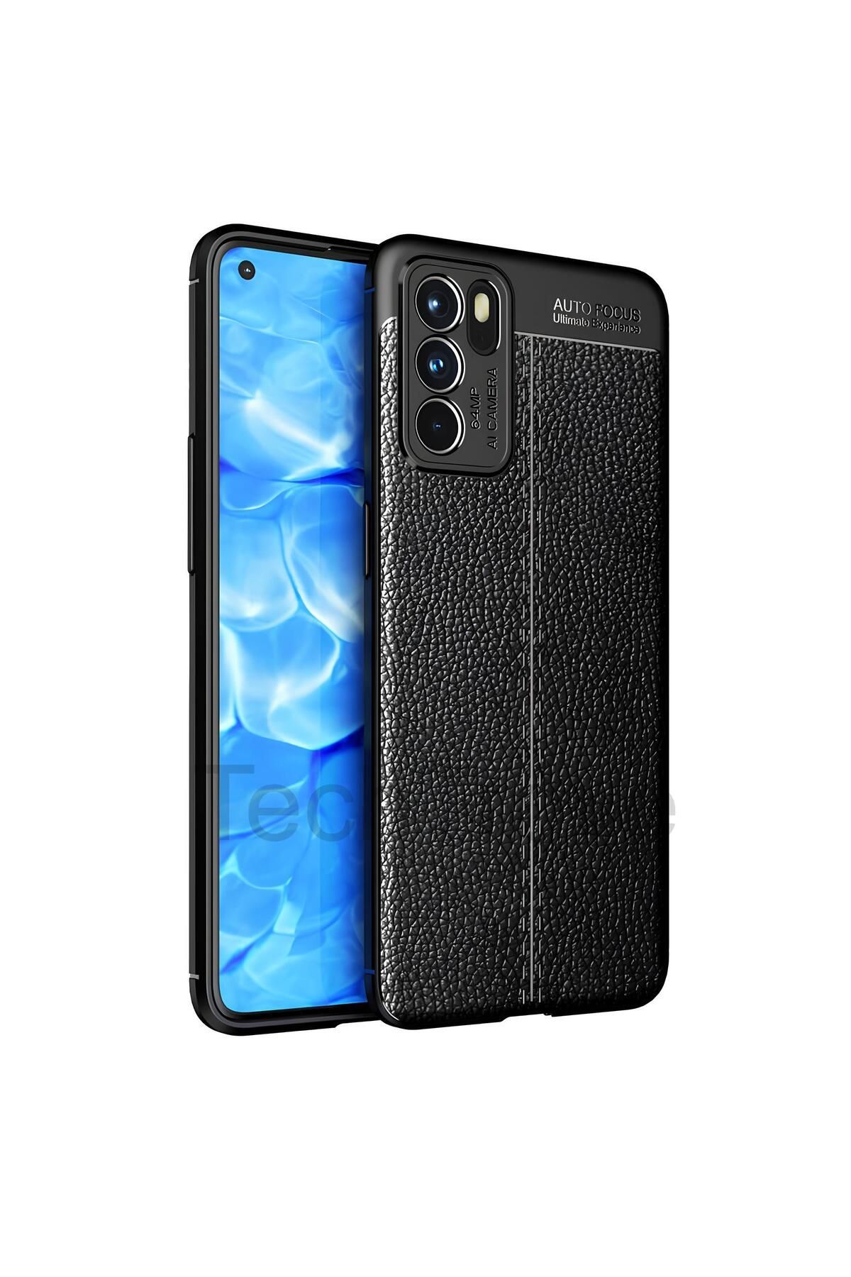 TechTrove Oppo Reno 6 4G Kılıf Deri Extra Korumalı Slikon Kapak