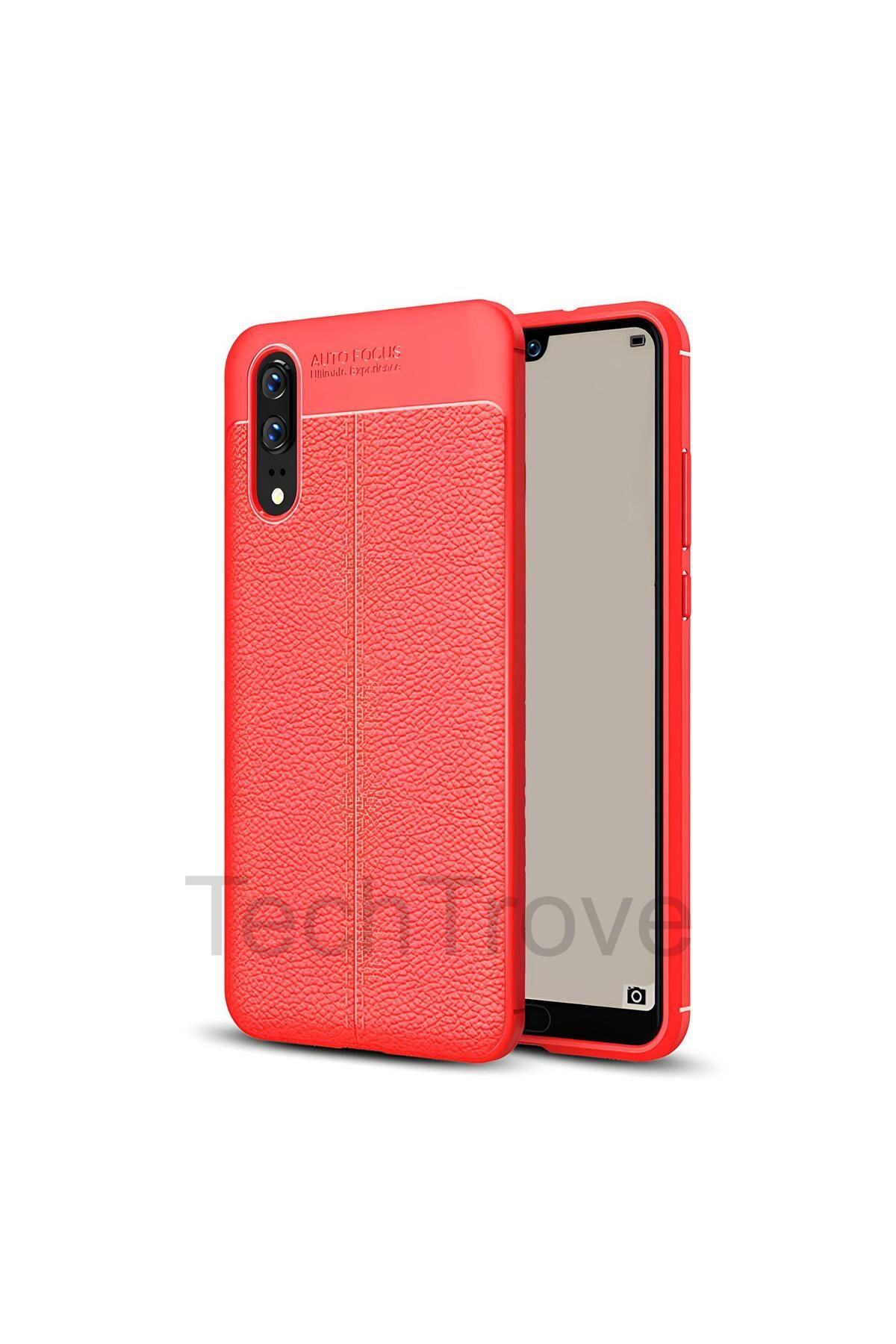 TechTrove Huawei P20 Kılıf Deri Extra Korumalı Slikon Kapak