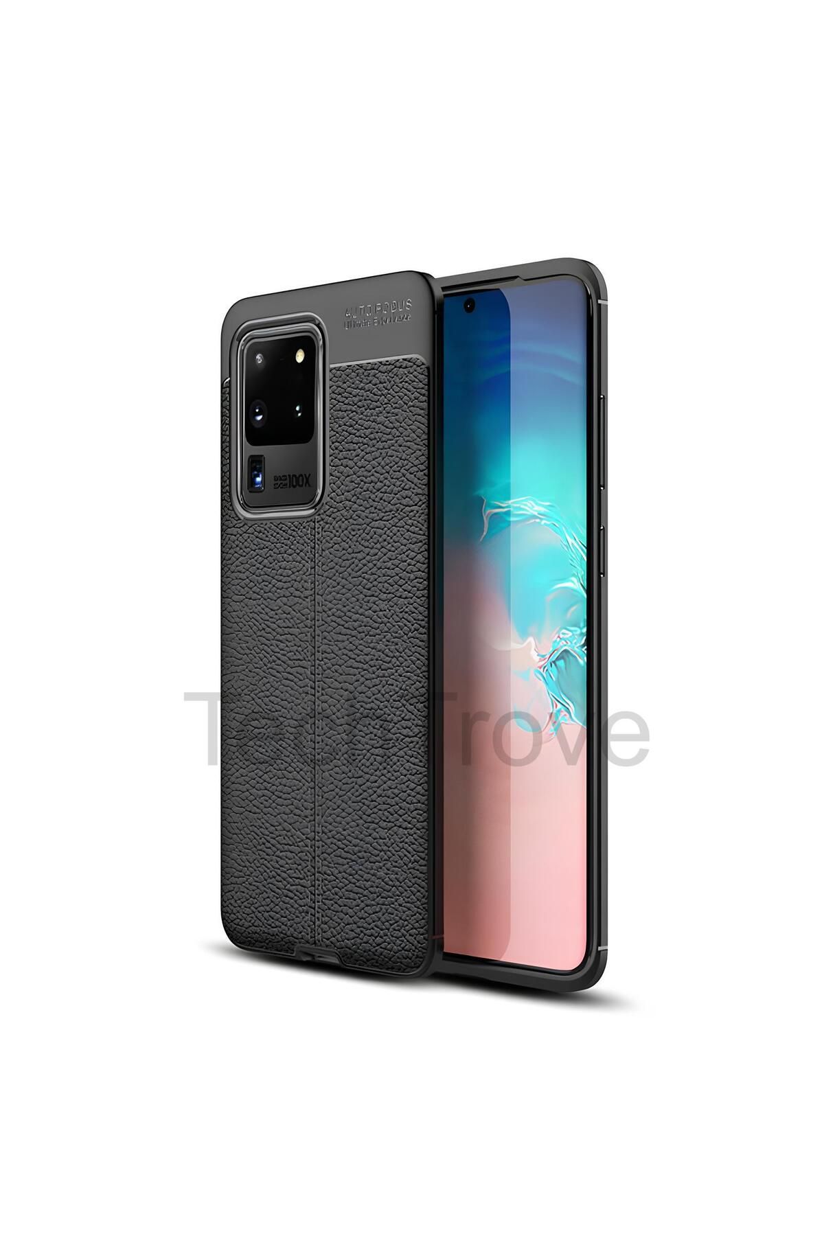 TechTrove Samsung Galaxy S20 Ultra Kılıf Deri Extra Korumalı Slikon Kapak