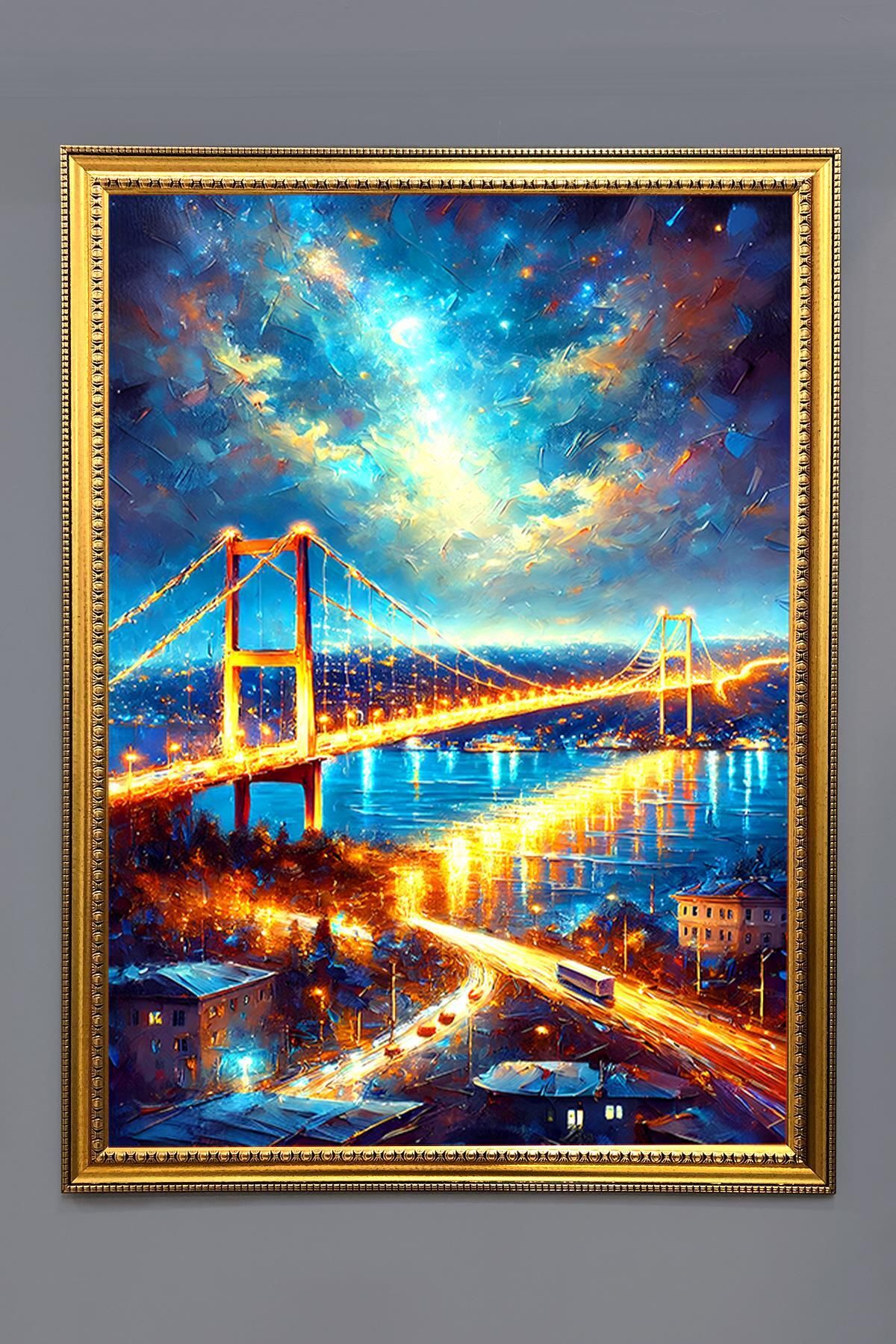 Doruklar Home Collection Boğaz Köprüsü Manzara Desenli Çerçeveli Duvar Tablosu 50x70cm İstanbul03