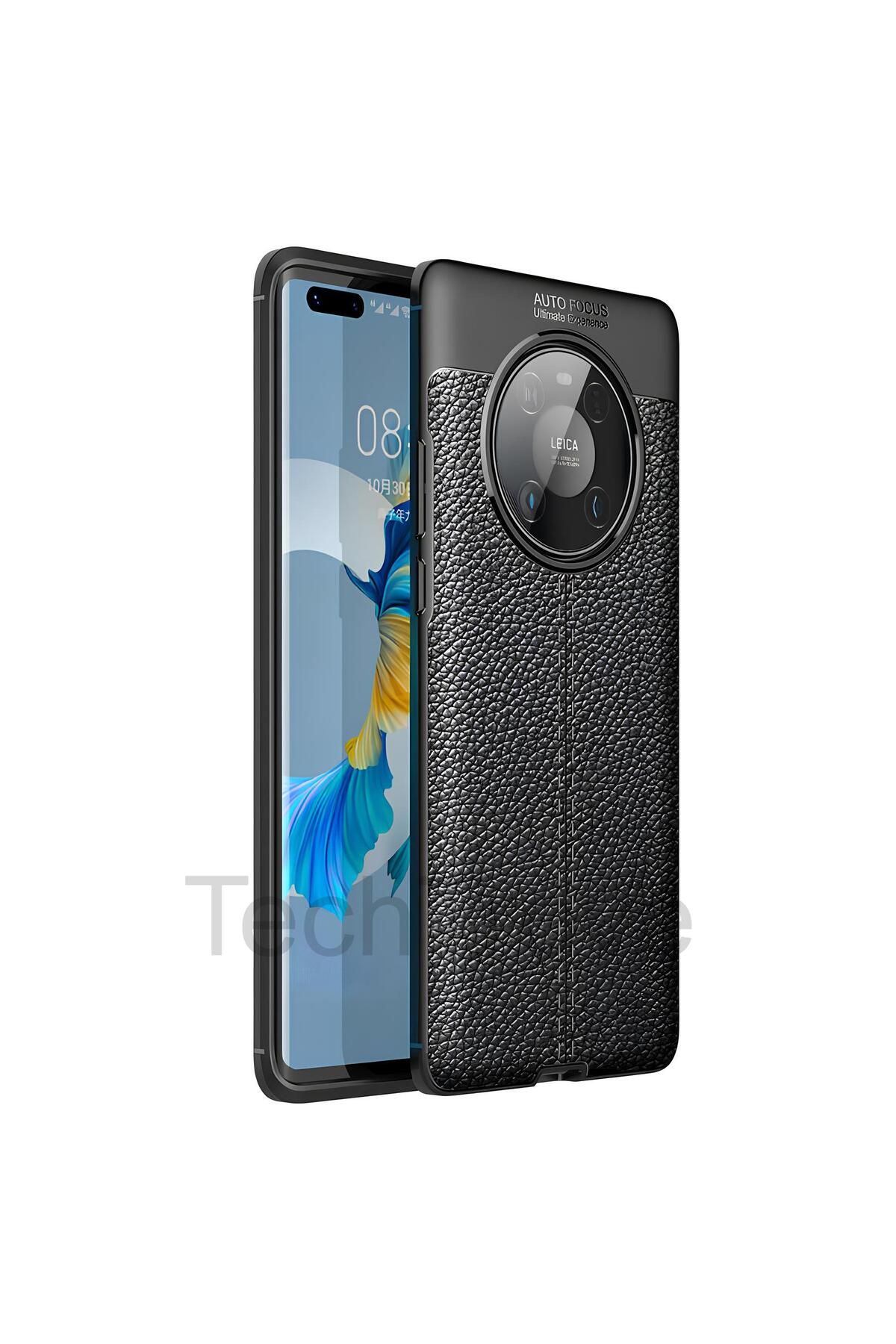 TechTrove Huawei Mate 40 Pro Kılıf Deri Extra Korumalı Slikon Kapak
