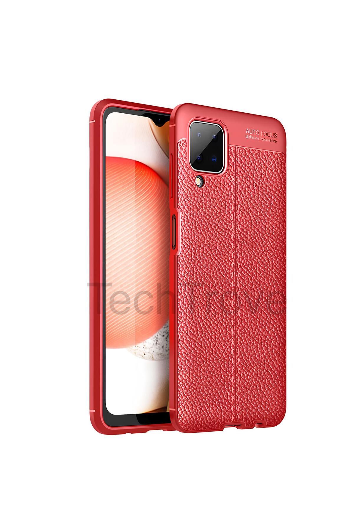TechTrove Samsung Galaxy A12 Kılıf Deri Extra Korumalı Slikon Kapak