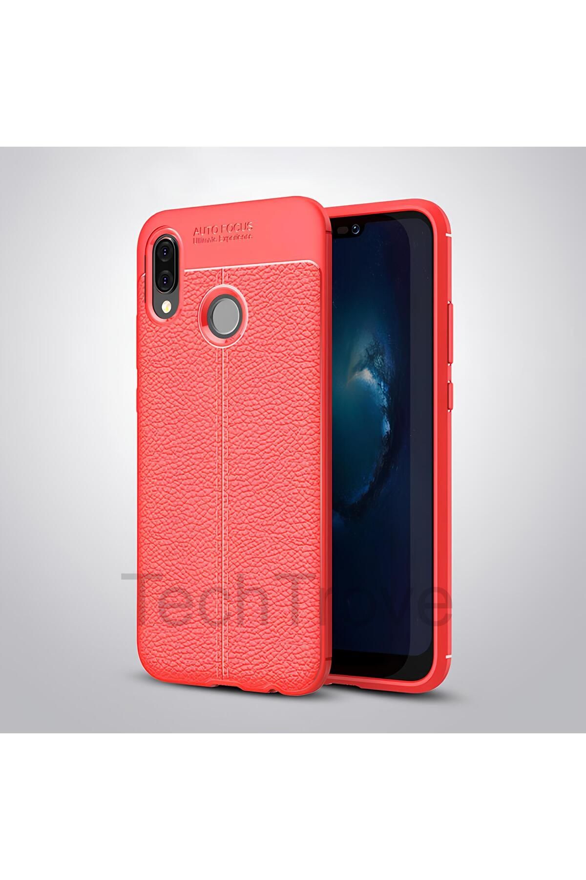 TechTrove Huawei P20 Lite Kılıf Deri Extra Korumalı Slikon Kapak