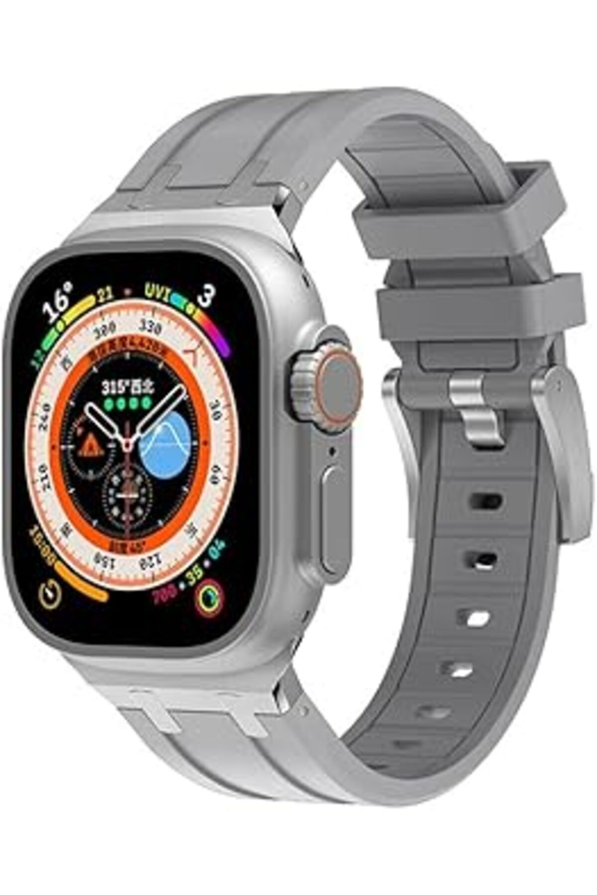 karadağsb Zore Apple İle Uyumlu Watch 42Mm Krd-89 Silikon Kordon Gümüş