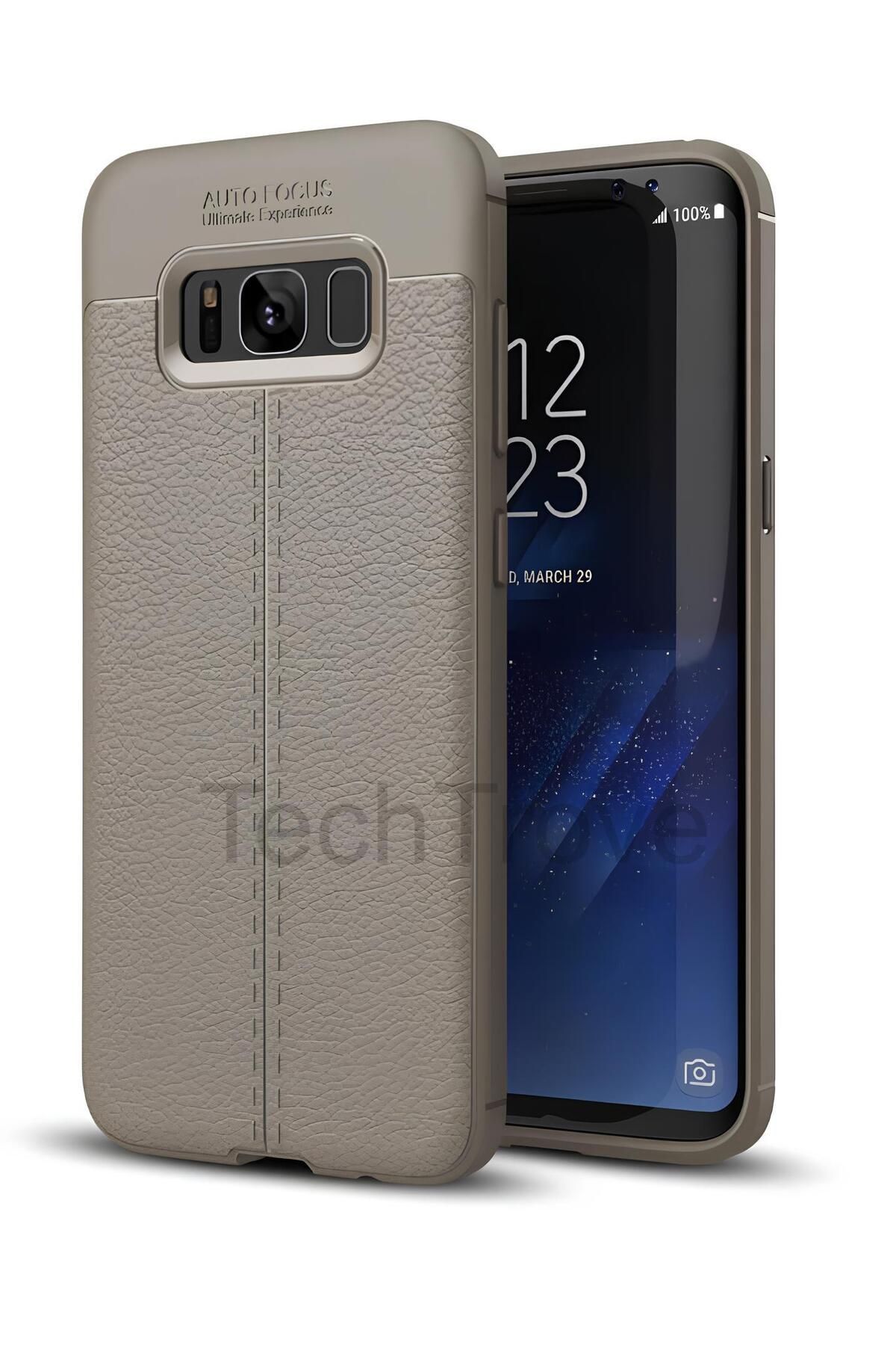 TechTrove Samsung Galaxy S8 Kılıf Deri Extra Korumalı Slikon Kapak