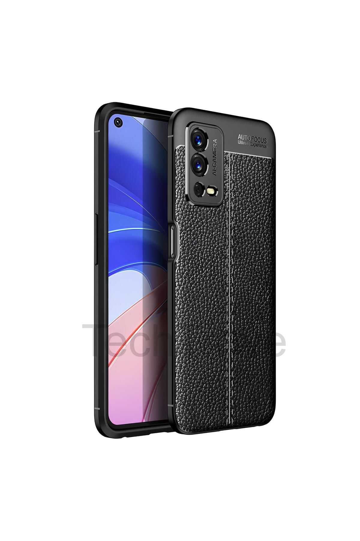 TechTrove Oppo A55 4G Kılıf Deri Extra Korumalı Slikon Kapak