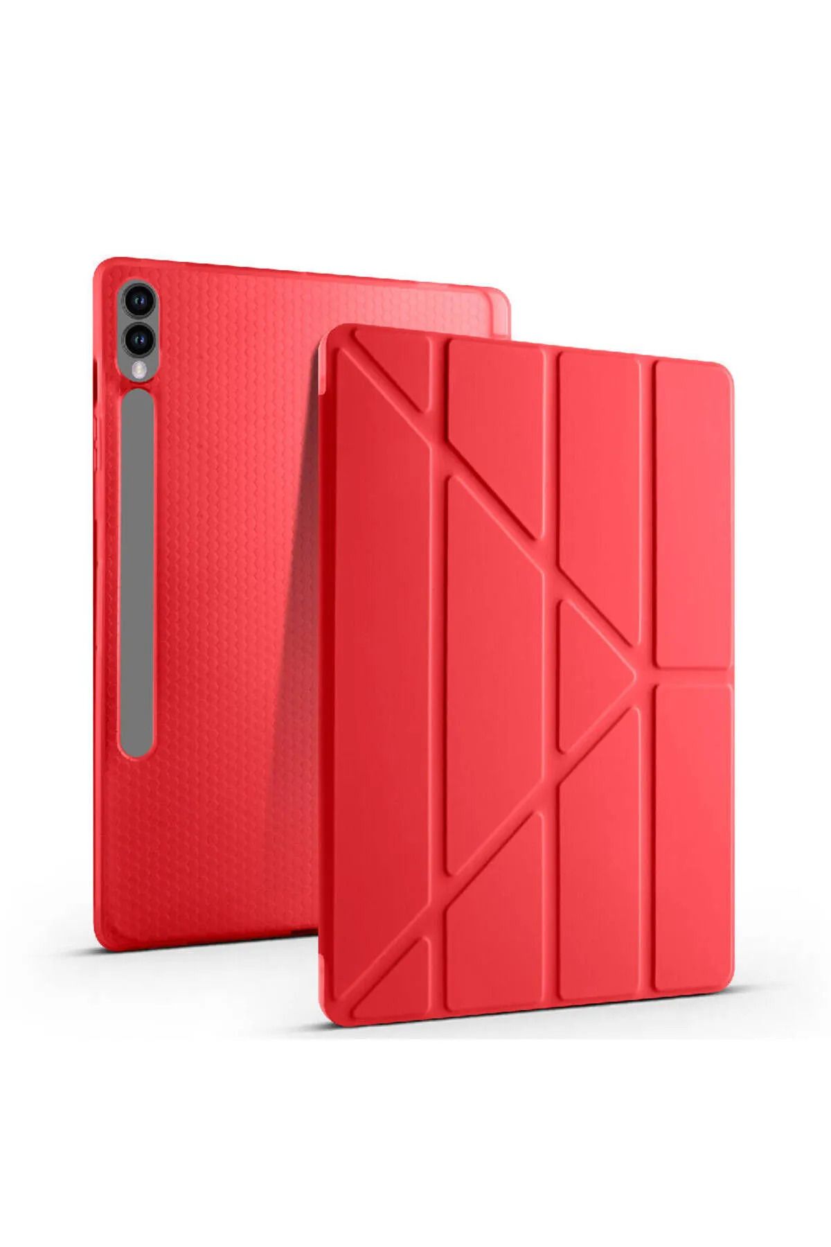ERMER Samsung Galaxy Tab S7 Fe Tablet İçin 12.4 İnç Katlanabilir Kalemlikli Standlı Akıllı Silikon Kılıf