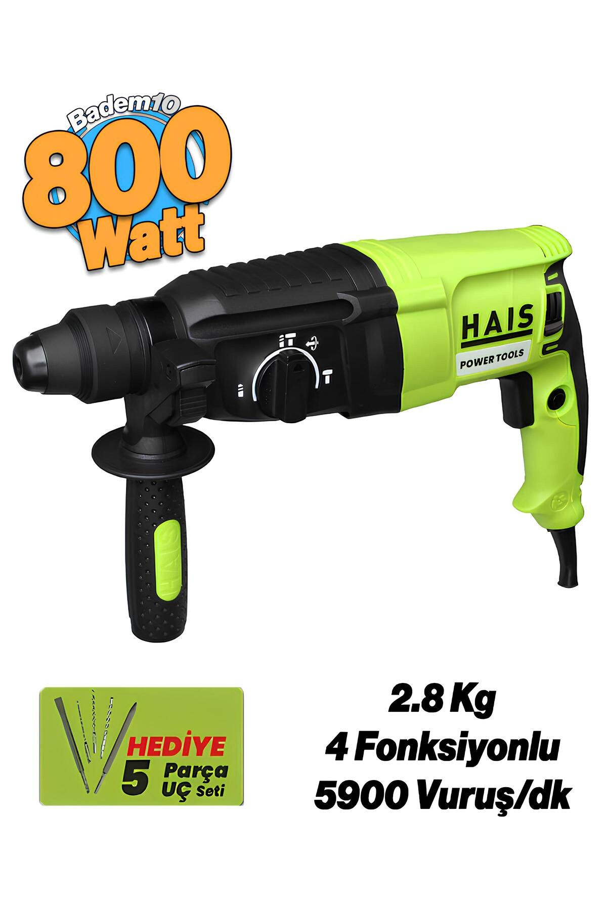 Badem10 HAIS Z1A-2601SRE 800W Kırıcı Delici Matkap SDS Plus Beton Delme Kırma Darbeli Matkap
