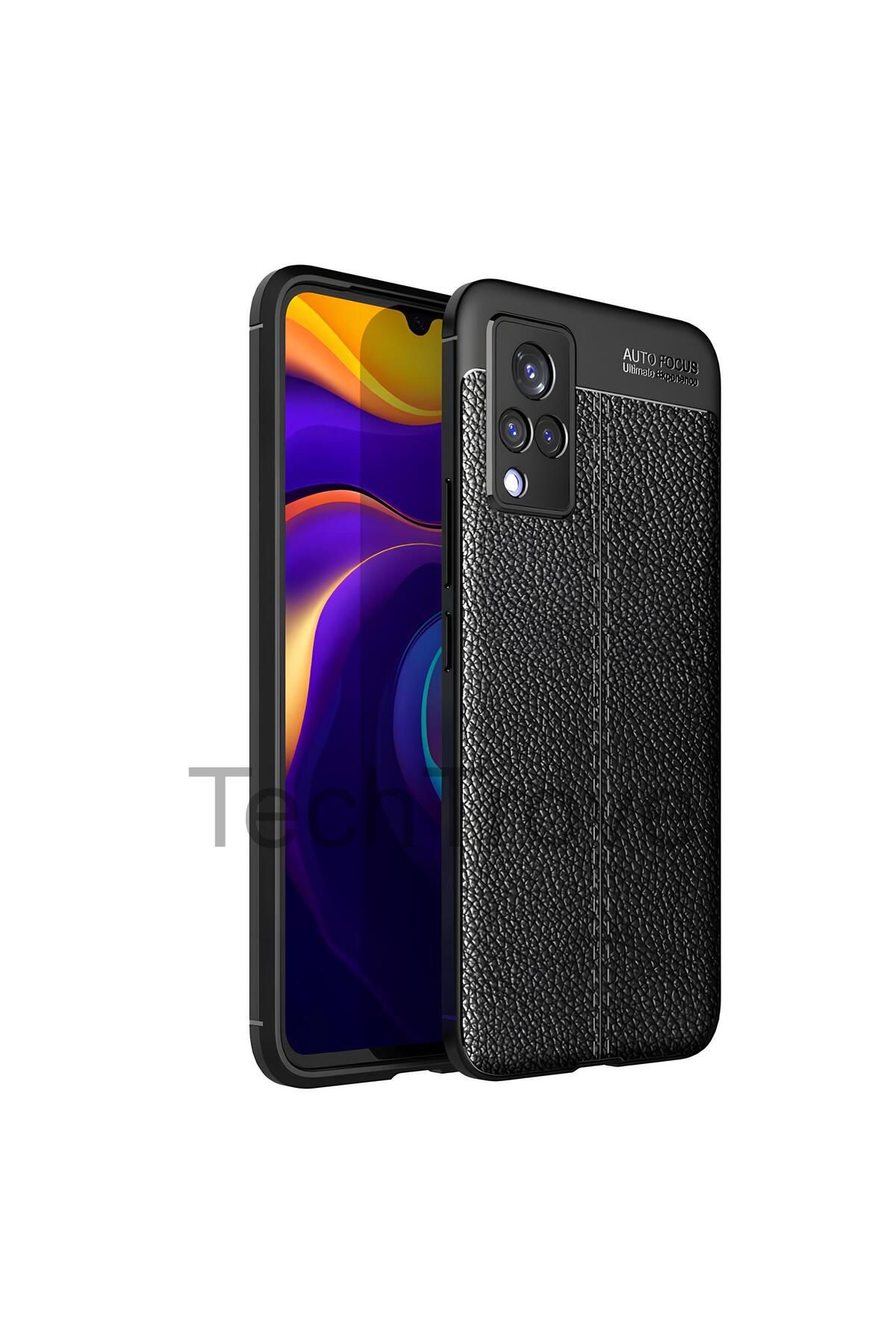 TechTrove Vivo V21 Kılıf Deri Extra Korumalı Slikon Kapak