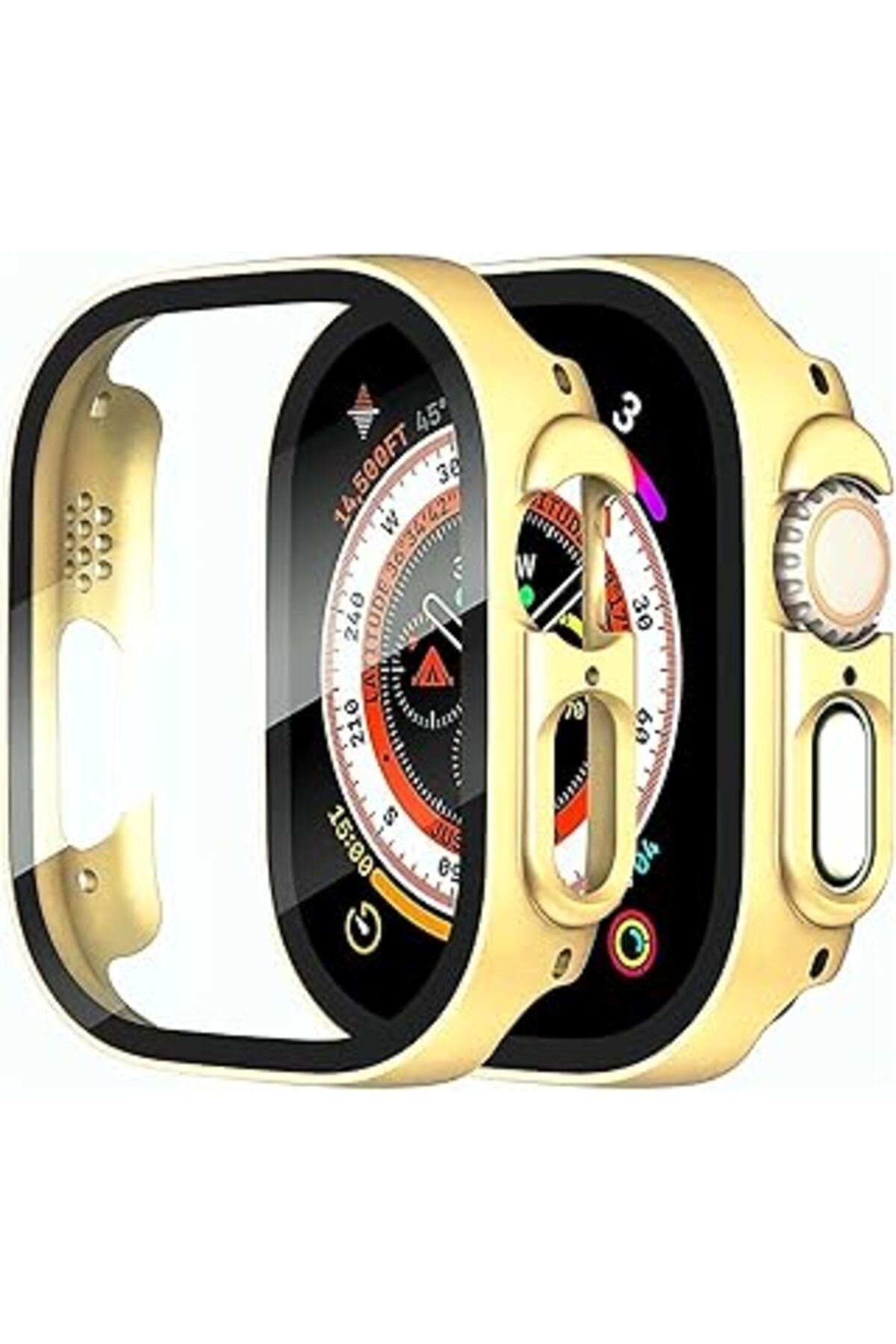 karadağsb Microsonic Apple Watch Ultra Için Kılıf Matte Premium Watchband Gold [Watch Ultra Ile Uyumlu Kılıf