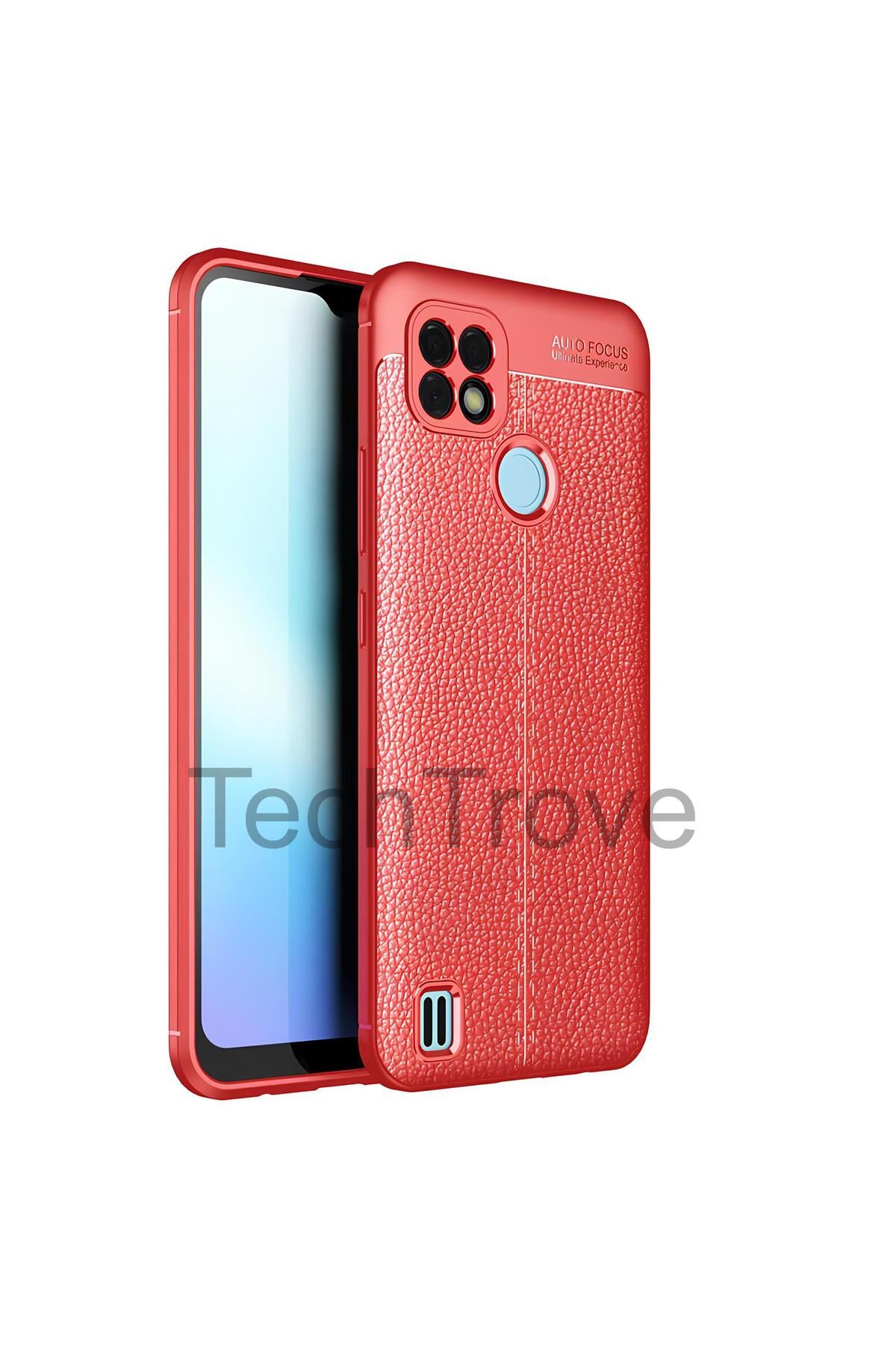 TechTrove Realme C21 Kılıf Deri Extra Korumalı Slikon Kapak