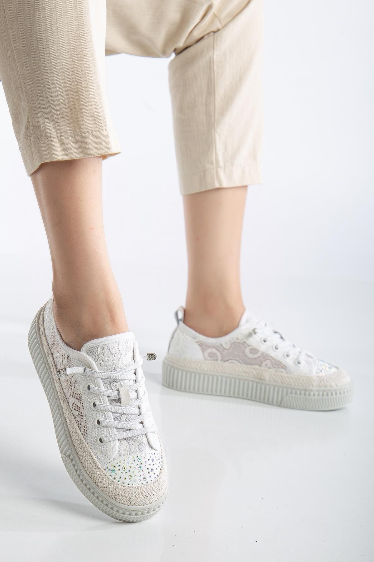 SUİNS SHOES Suins Montero Model File Dantel Detaylı Kadın Spor Ayakkabı Sneaker