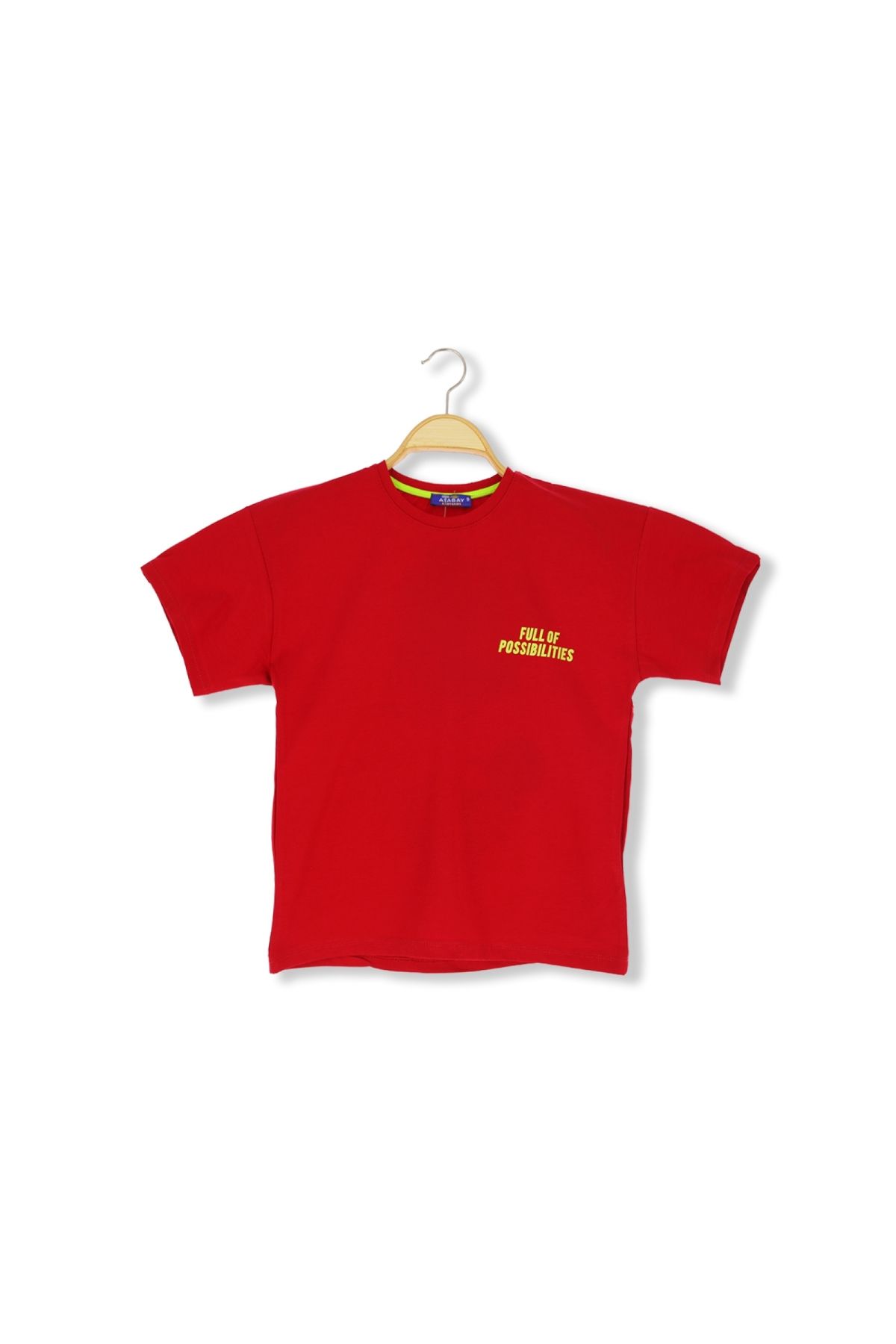 Atabay Kids ATABAY 128-04-25 ERKEK TSHİRT ARKA FULL OF POSSIBILITIES BASKILI 9/16 YAŞ