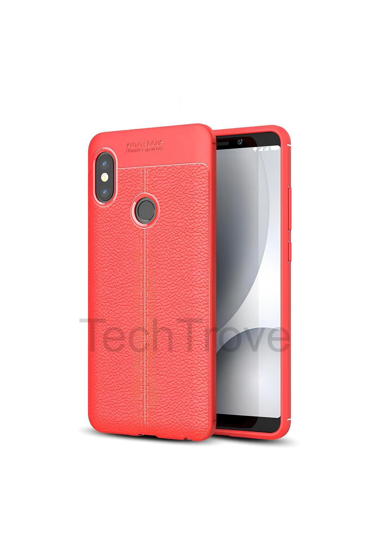 TechTrove Xiaomi Redmi Note 5 Pro Kılıf Deri Extra Korumalı Slikon Kapak