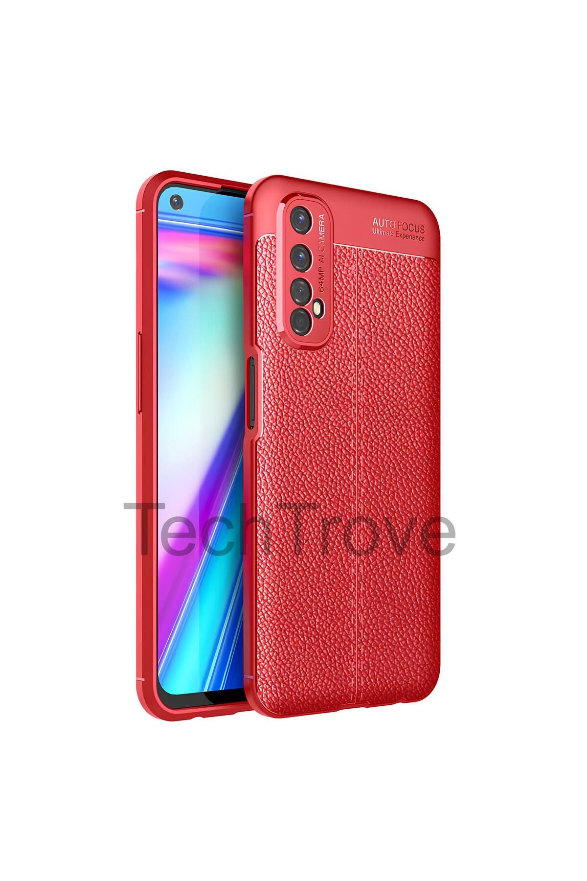 TechTrove Realme 7 Kılıf Deri Extra Korumalı Slikon Kapak