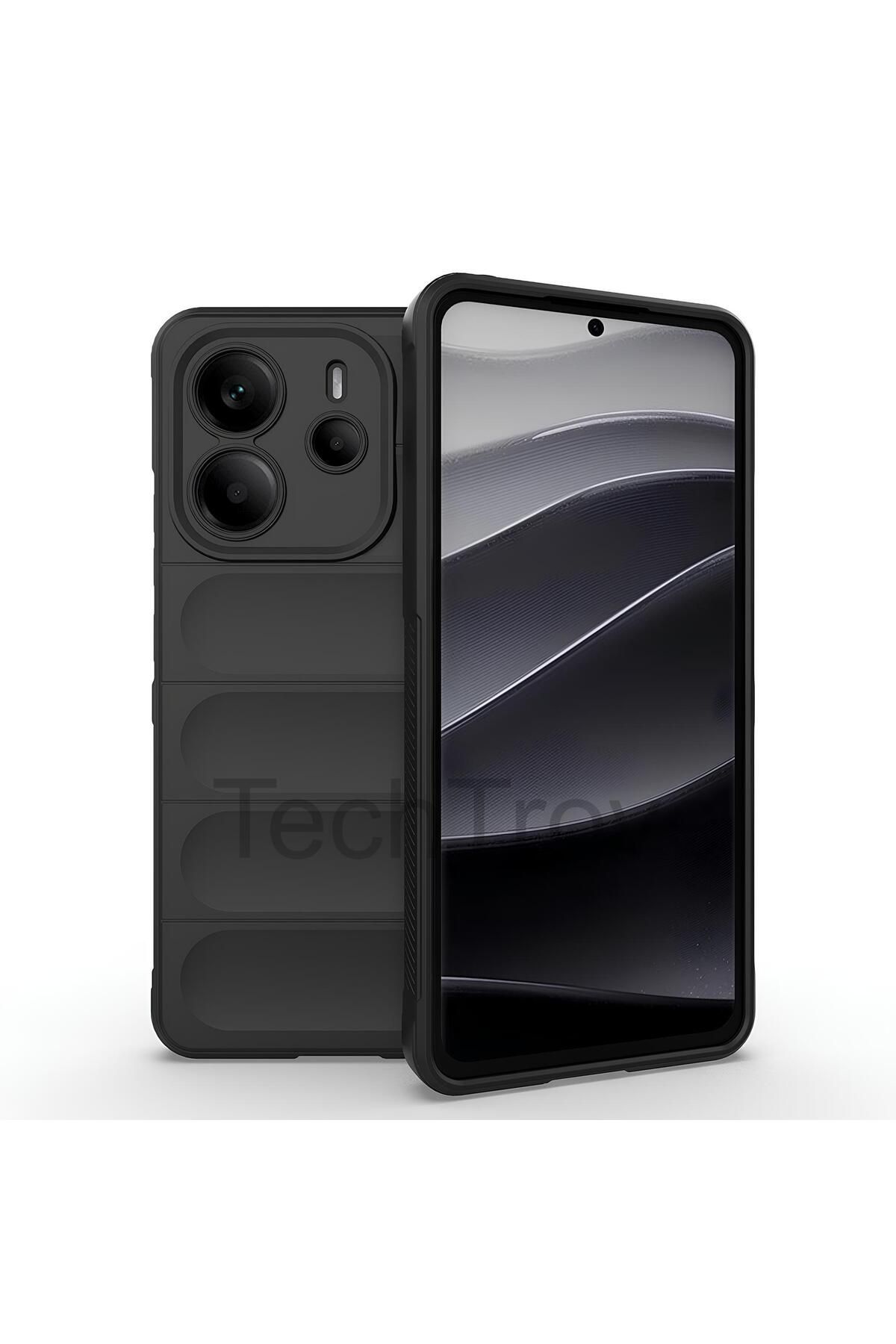 TechTrove Xiaomi Redmi Note 14 4G Kılıf Esnek TPU Oyuklu Arka Yüzey Tasarımlı Silikon Kapak