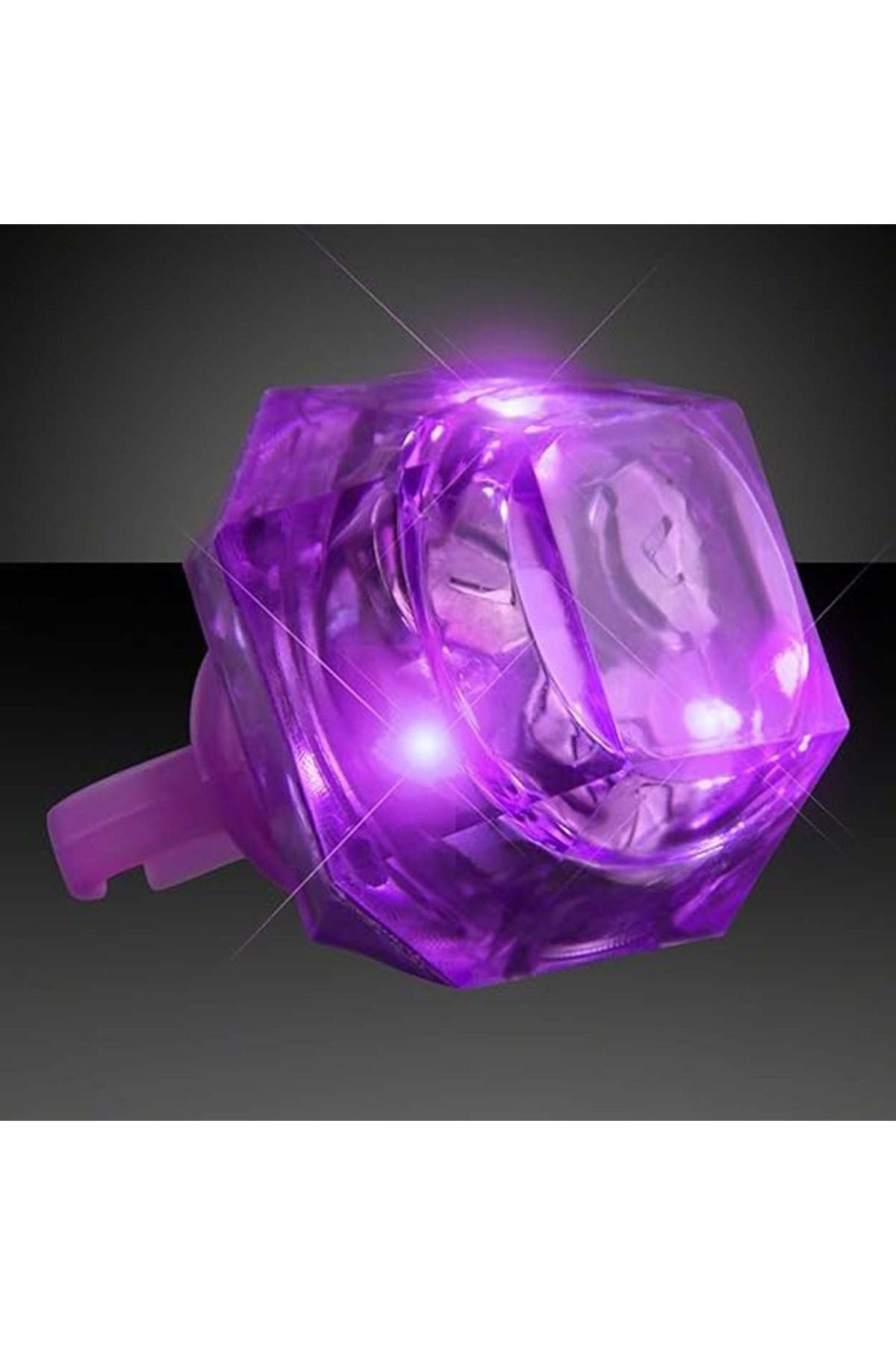 HobiDünyasıElif Kristal Tasarımlı Led Glow Işıklı 3 Modlu Mor Yüzük 3.5 x 5 cm