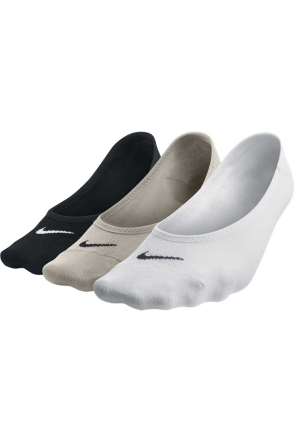 Nike Everyday Lightweight Women's Training Footie Socks 3lü Babet Çorap Beyaz Siyah Bej