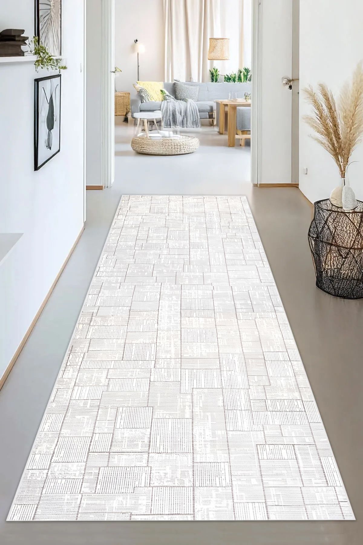 LTS HOME Dijital BASKILI Renkli Kaymaz Taban Yıkanabilir Modern Mutfak Halısı Salon Halısı Yolluk