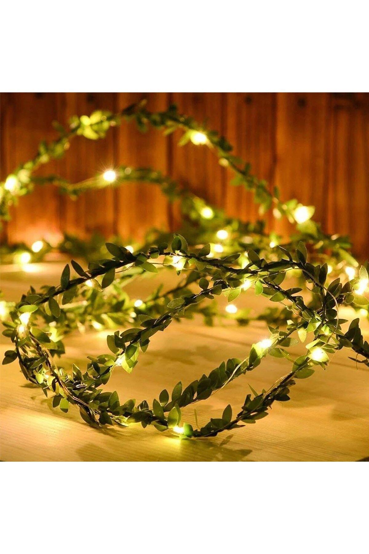 gizmurstore Yapraklı Dekorlu 3 Metre Peri Led Pilli Işık Yılbaşı Aydınlatma (4767) - GMS2411-2480