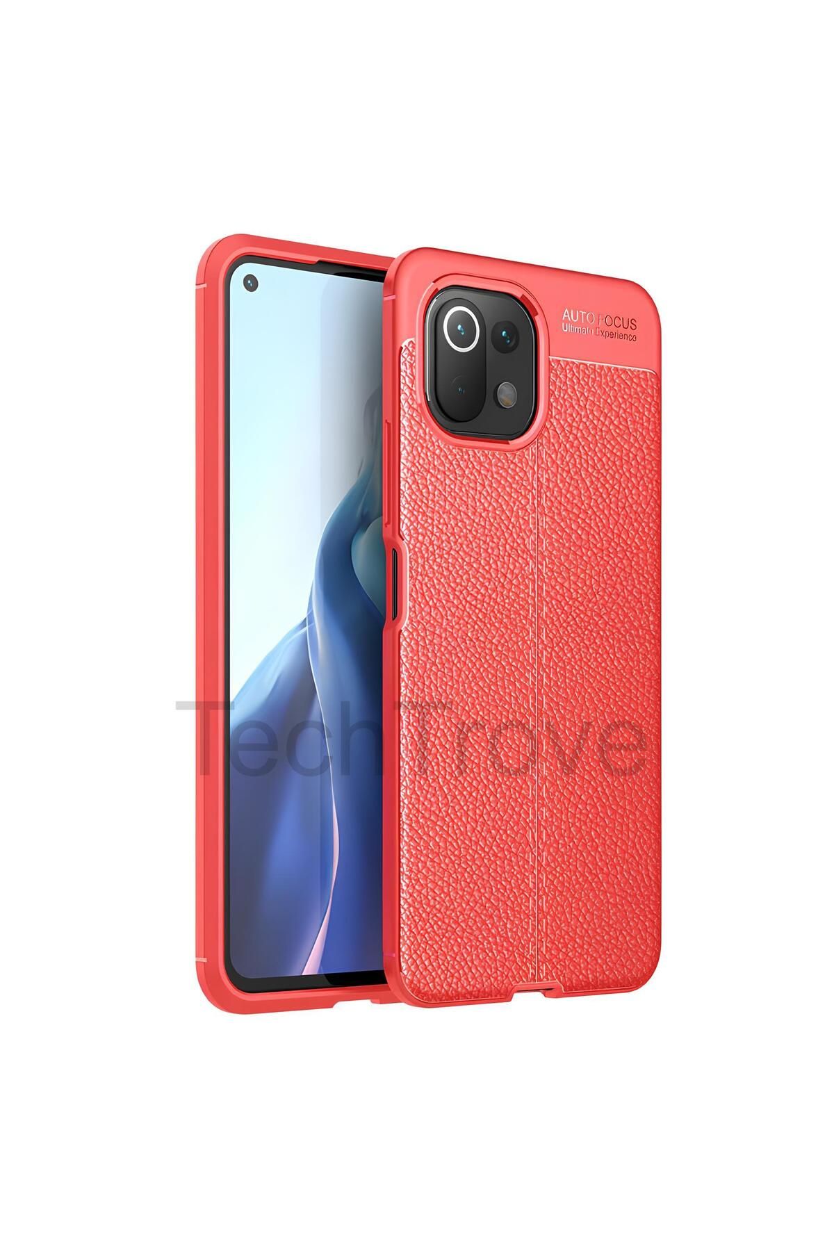 TechTrove Xiaomi Mi 11 Lite Kılıf Deri Extra Korumalı Slikon Kapak