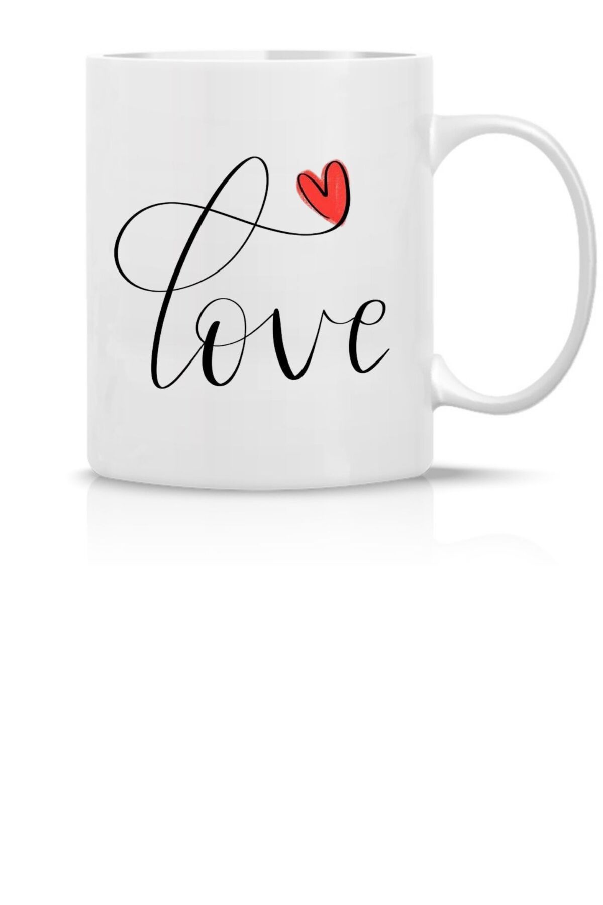 VANİLLA HANDESEVİM LOVE KALPLİ BASKILI KUPA