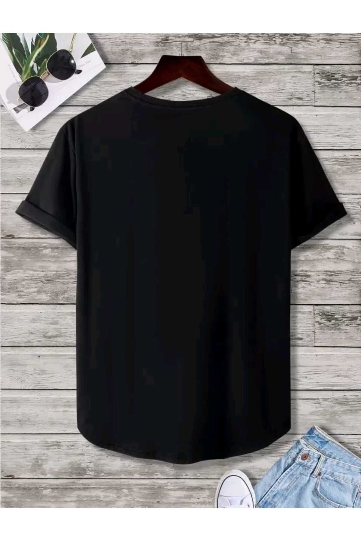 FAVORİST Düz Baskısız Oval Etek Pamuklu Yazlık Unisex Tshirt