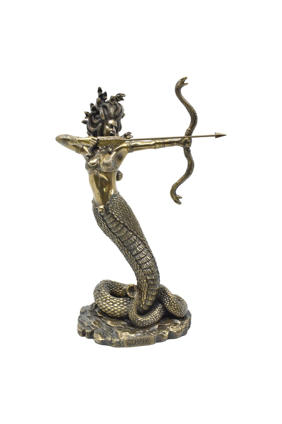 AYDINARTSHOP Mitolojik Medusa Okçu Figürü - Bronz Renk Heykel