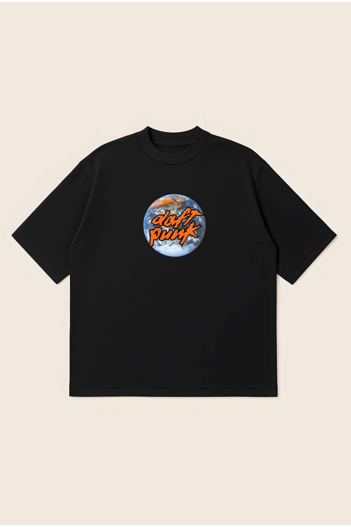 Moon Dancer Daft Punk Unisex Oversize Baskılı Boxy Fit Kalın Kumaşlı T-shirt