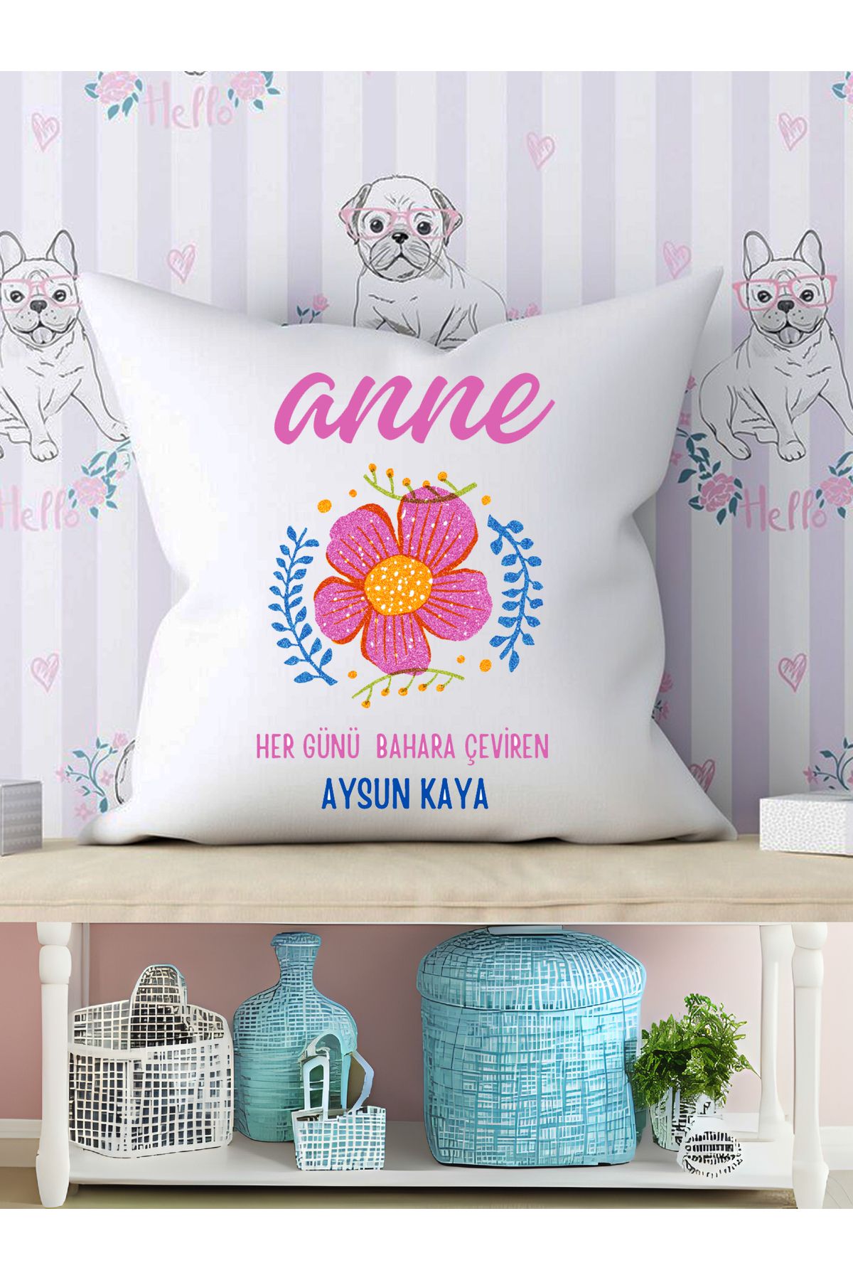 Home Anneler Günü Özel Ki̇şi̇ye Özel Tasarimli Elyafli Saten Yastik