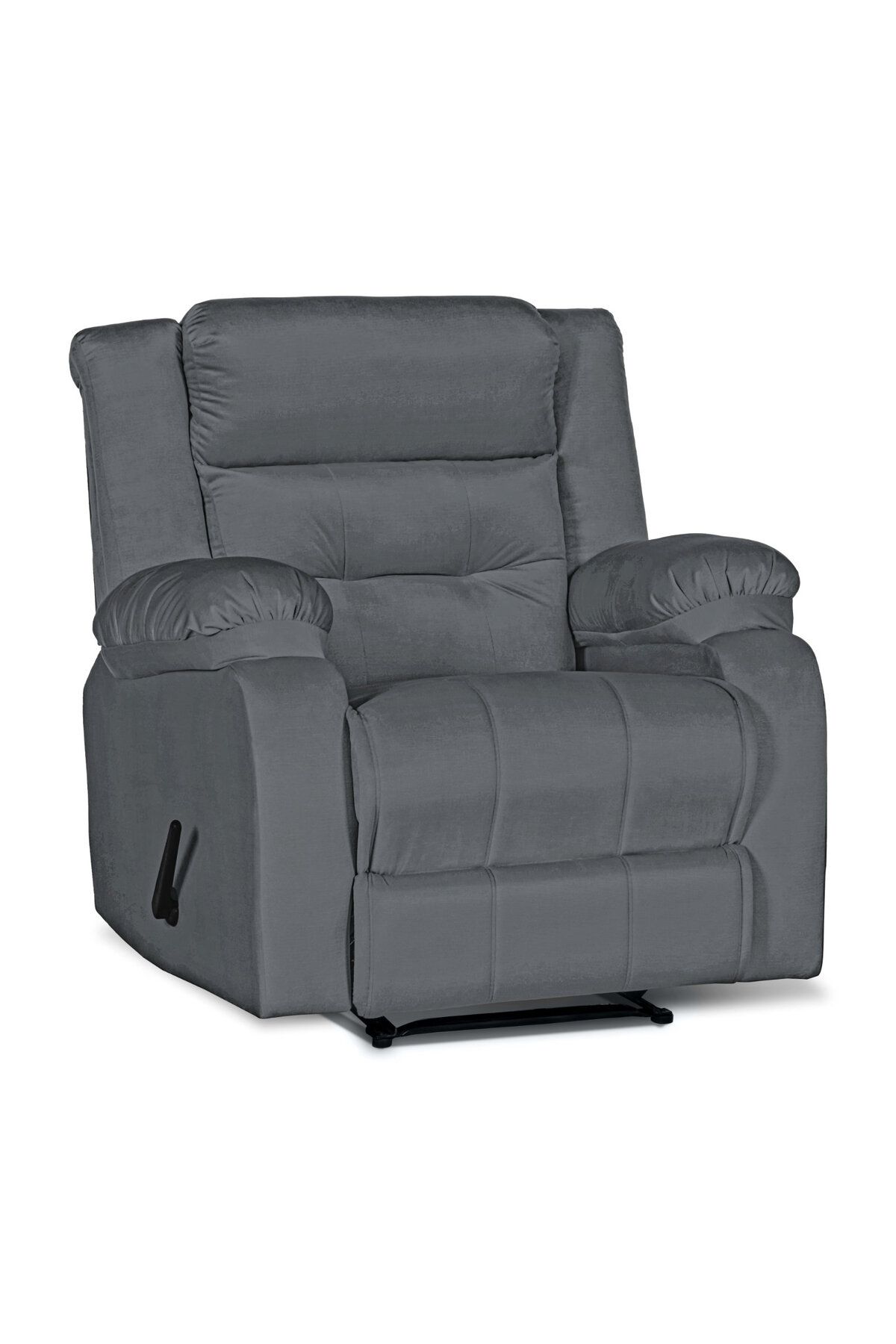 Lazy Vibes-MNZ3 | Velvet Rocking & Rotating Recliner Chair - Grey Lazy Vibes 3