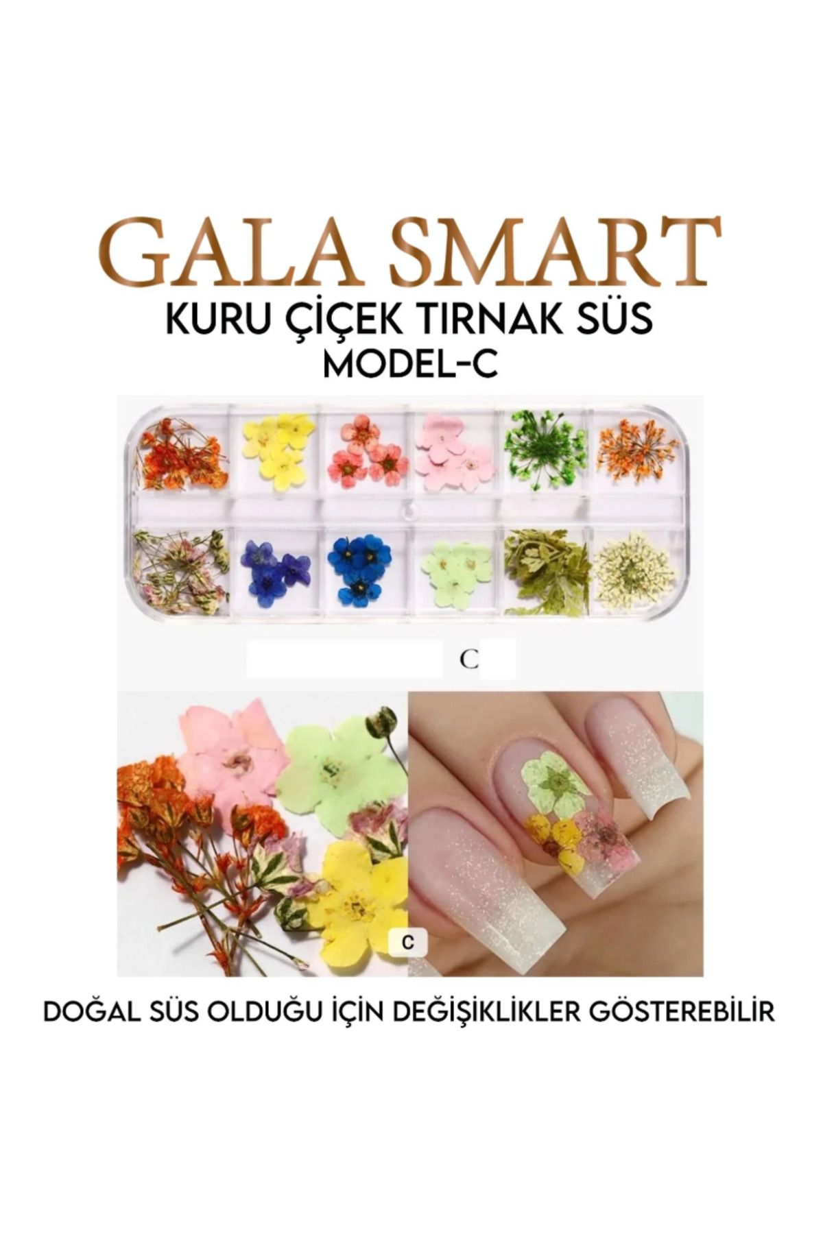 gala smart Kuru Çiçek Tırnak Süsleme