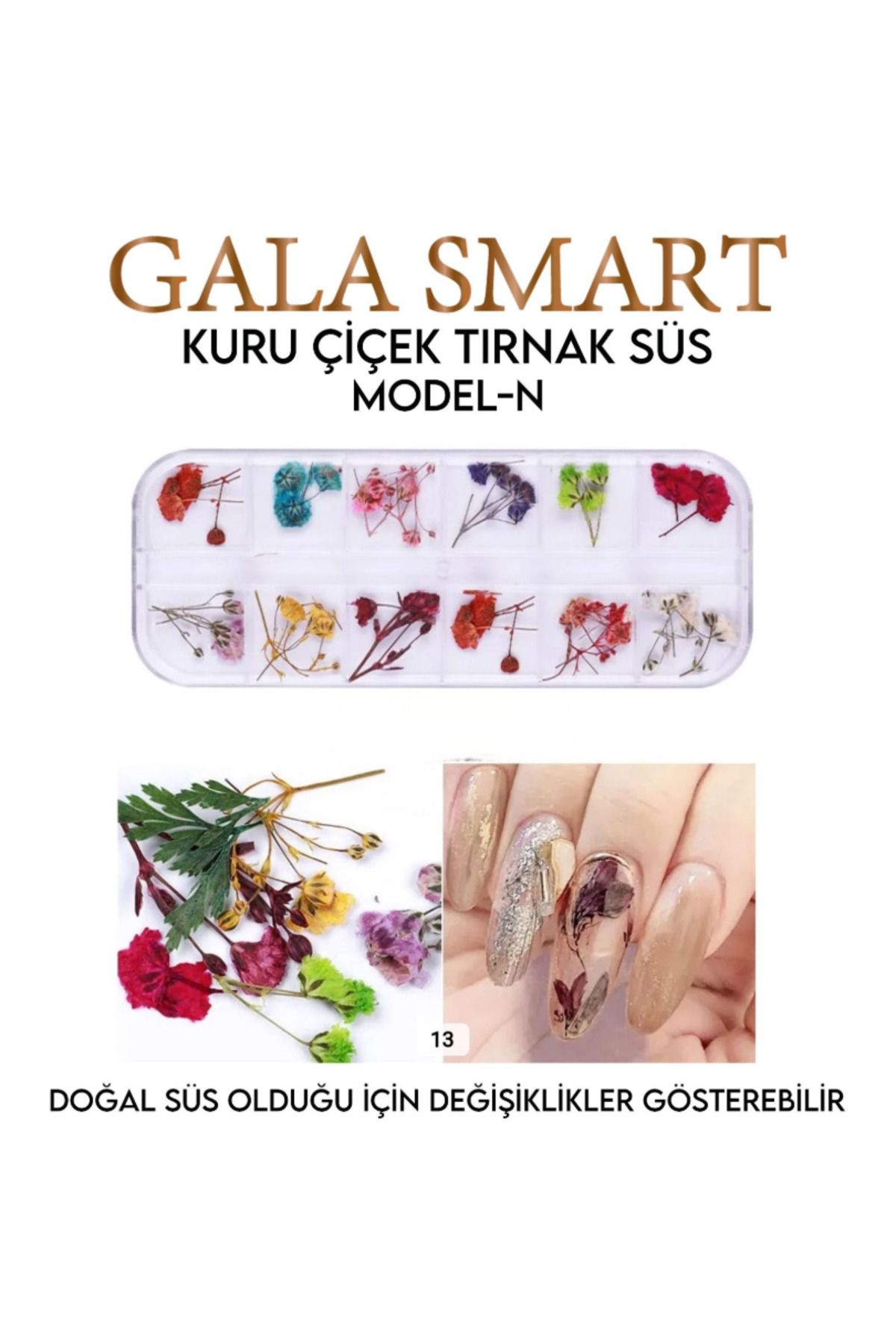 gala smart Kuru Çiçek Tırnak Süsleme