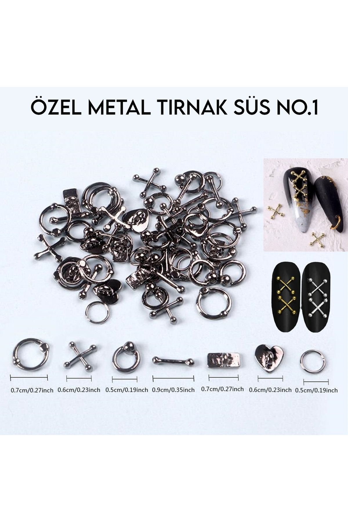 gala smart Metal Tırnak Süs Charm Tırnak Piercing